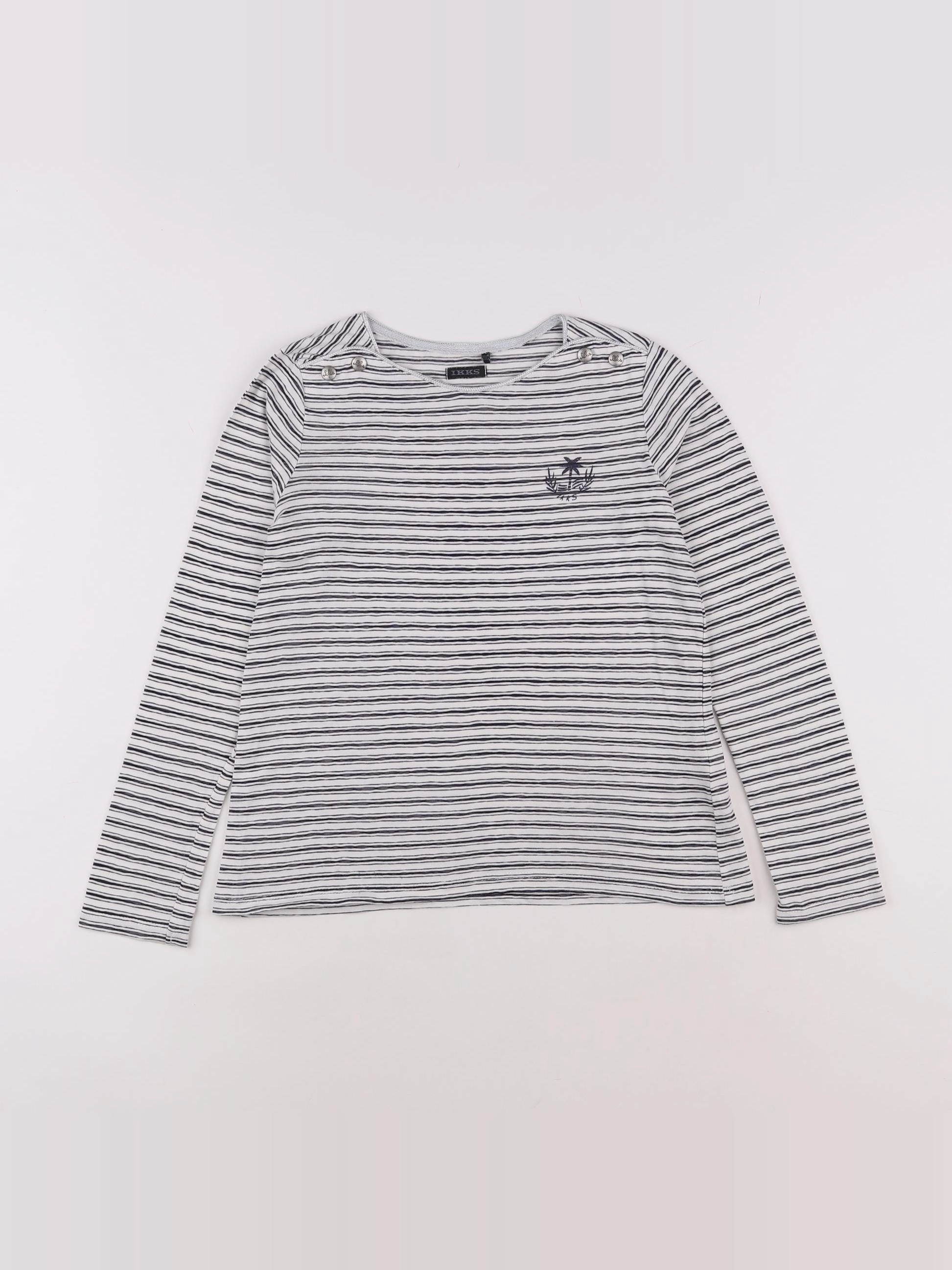 IKKS - tee-shirt noir, blanc - 10 ans