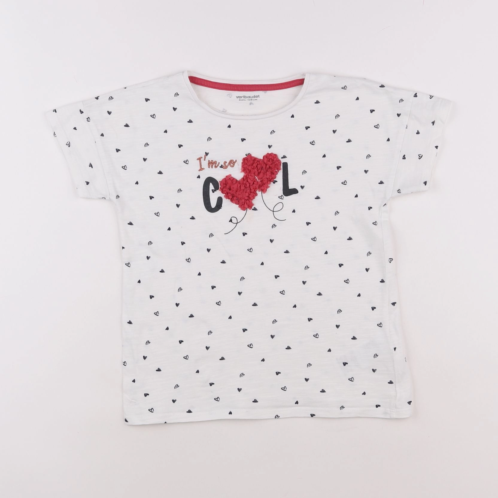 Vertbaudet - tee-shirt blanc - 8 ans