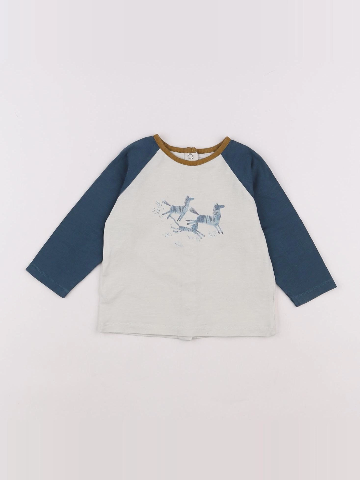Moulin Roty - tee-shirt beige, bleu - 12 mois