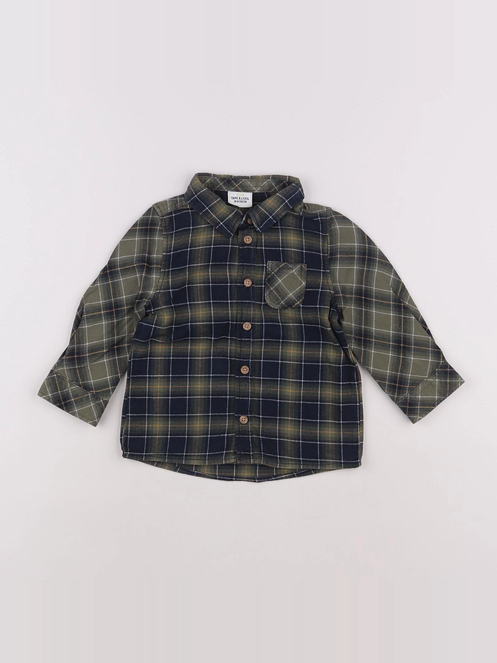 Tape à l'oeil - chemise vert, noir - 18 mois