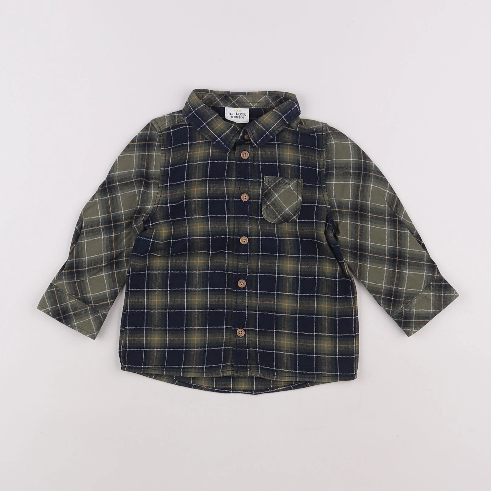 Tape à l'oeil - chemise vert, noir - 18 mois