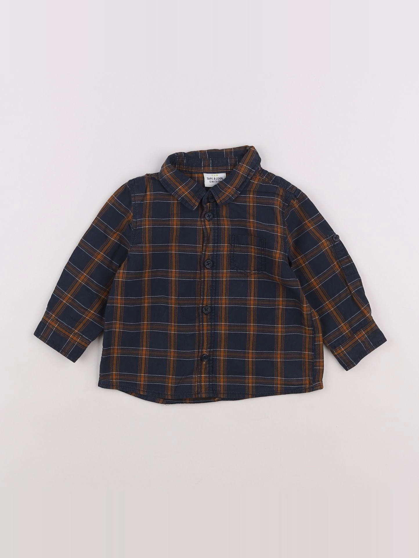 Tape à l'oeil - chemise bleu, marron - 12 mois