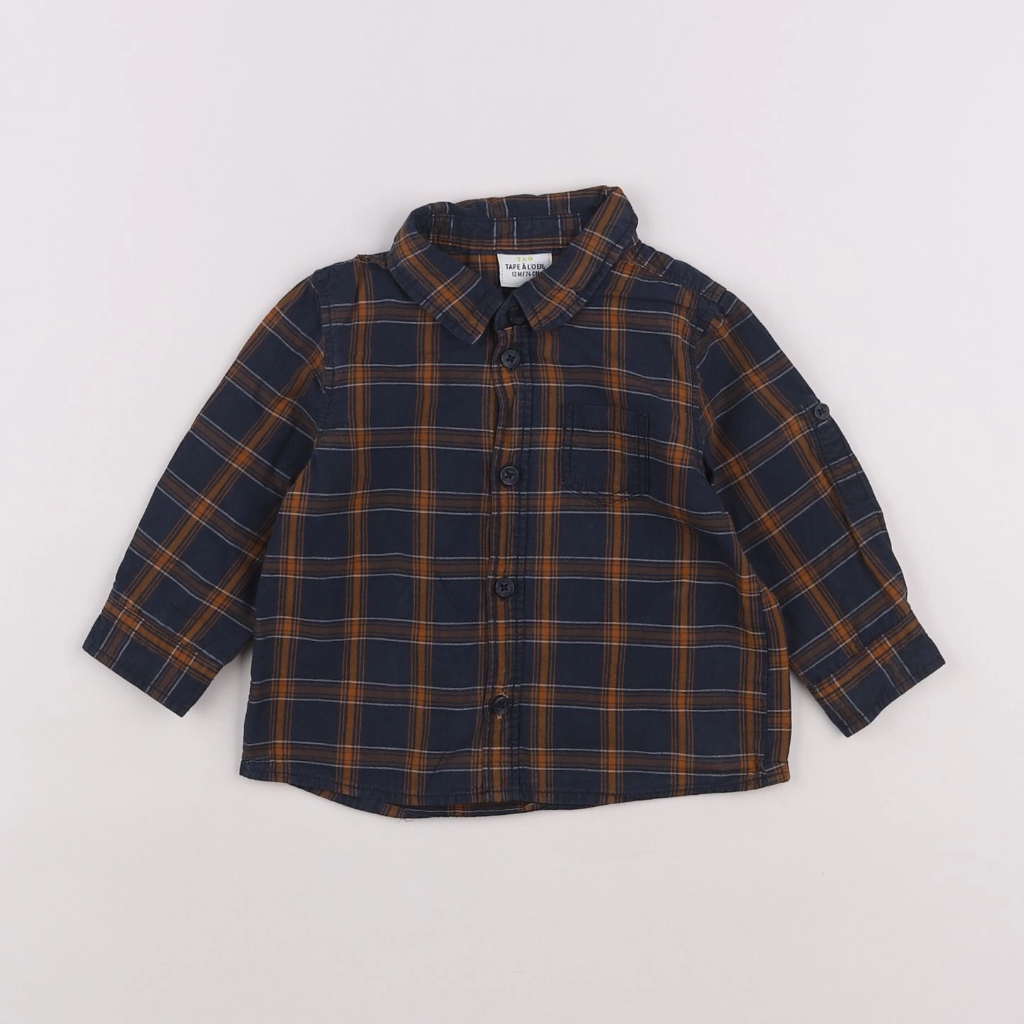 Tape à l'oeil - chemise bleu, marron - 12 mois