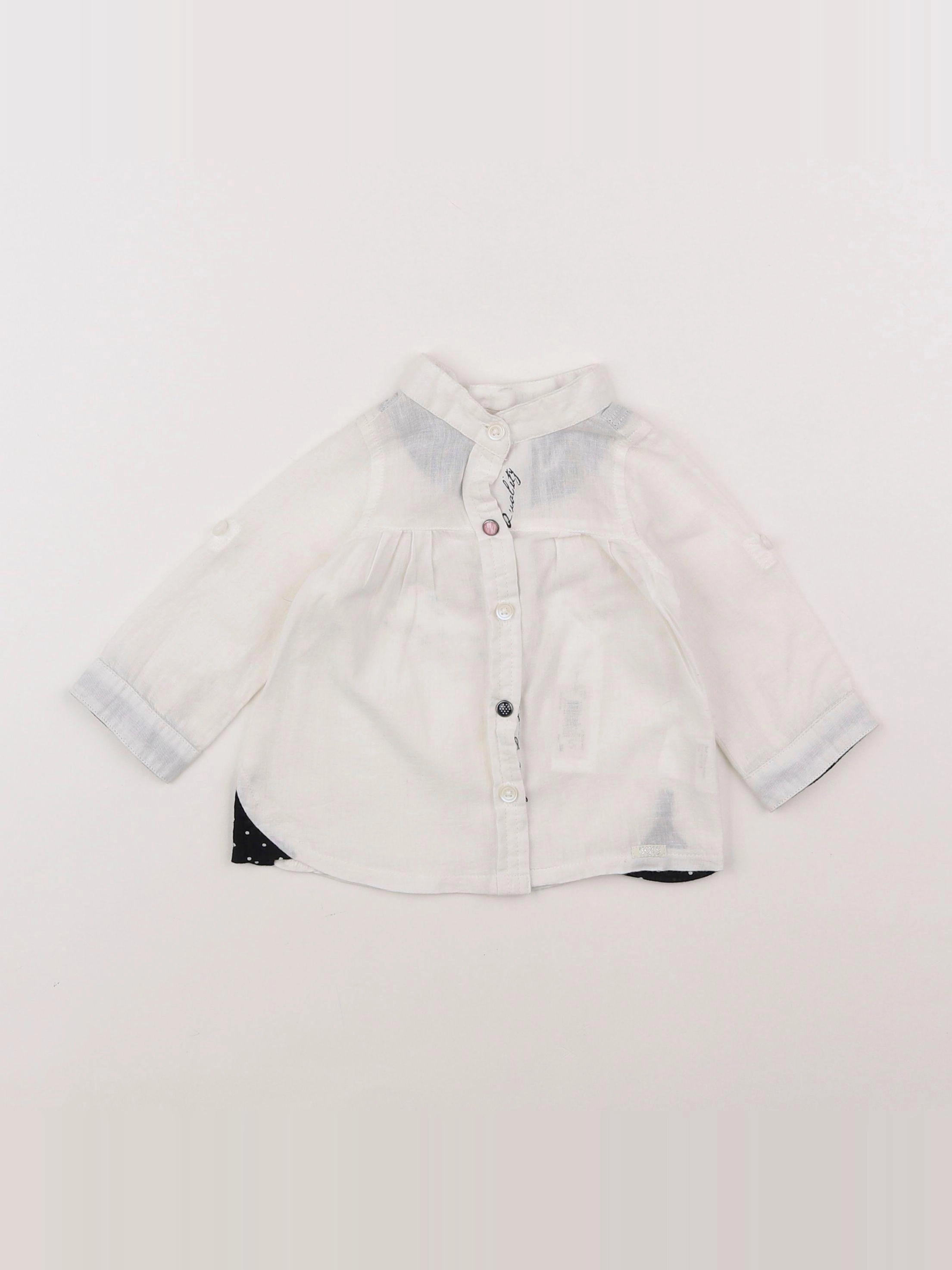 IKKS - chemise imprimé au dos blanc - 3 mois
