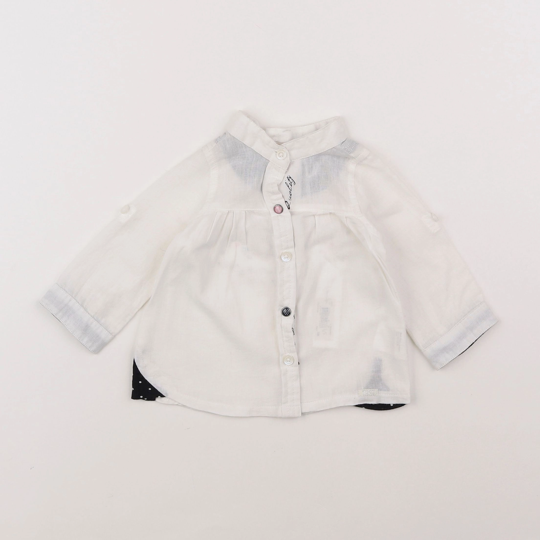 IKKS - chemise imprimé au dos blanc - 3 mois