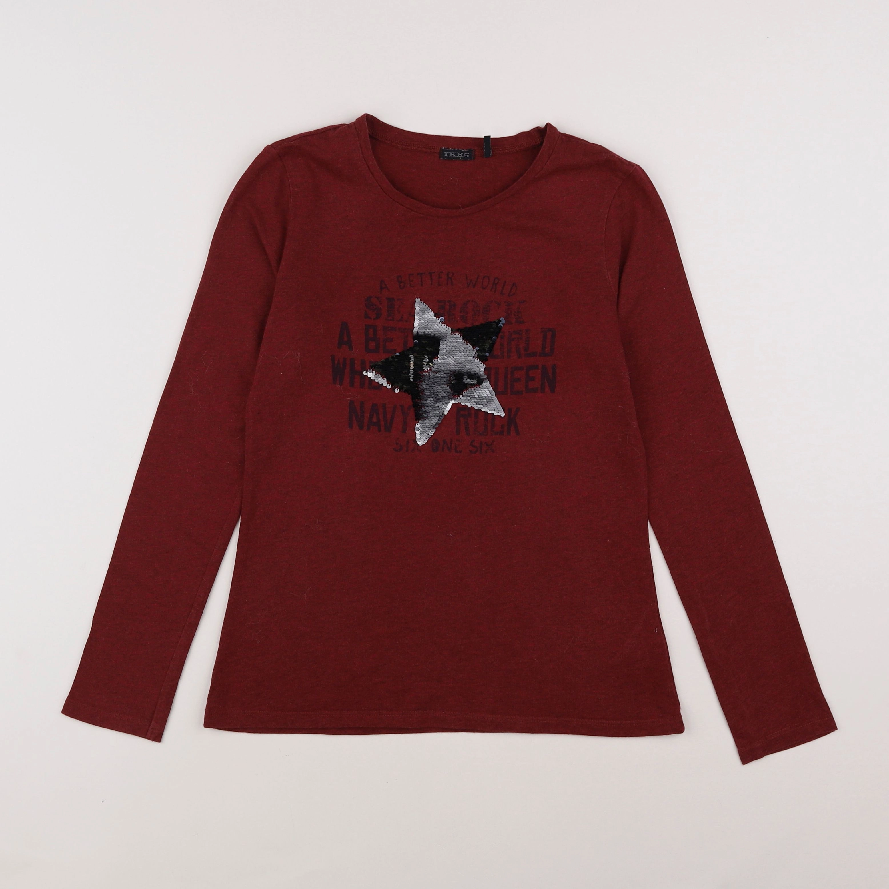 IKKS - tee-shirt rouge, argent - 12 ans