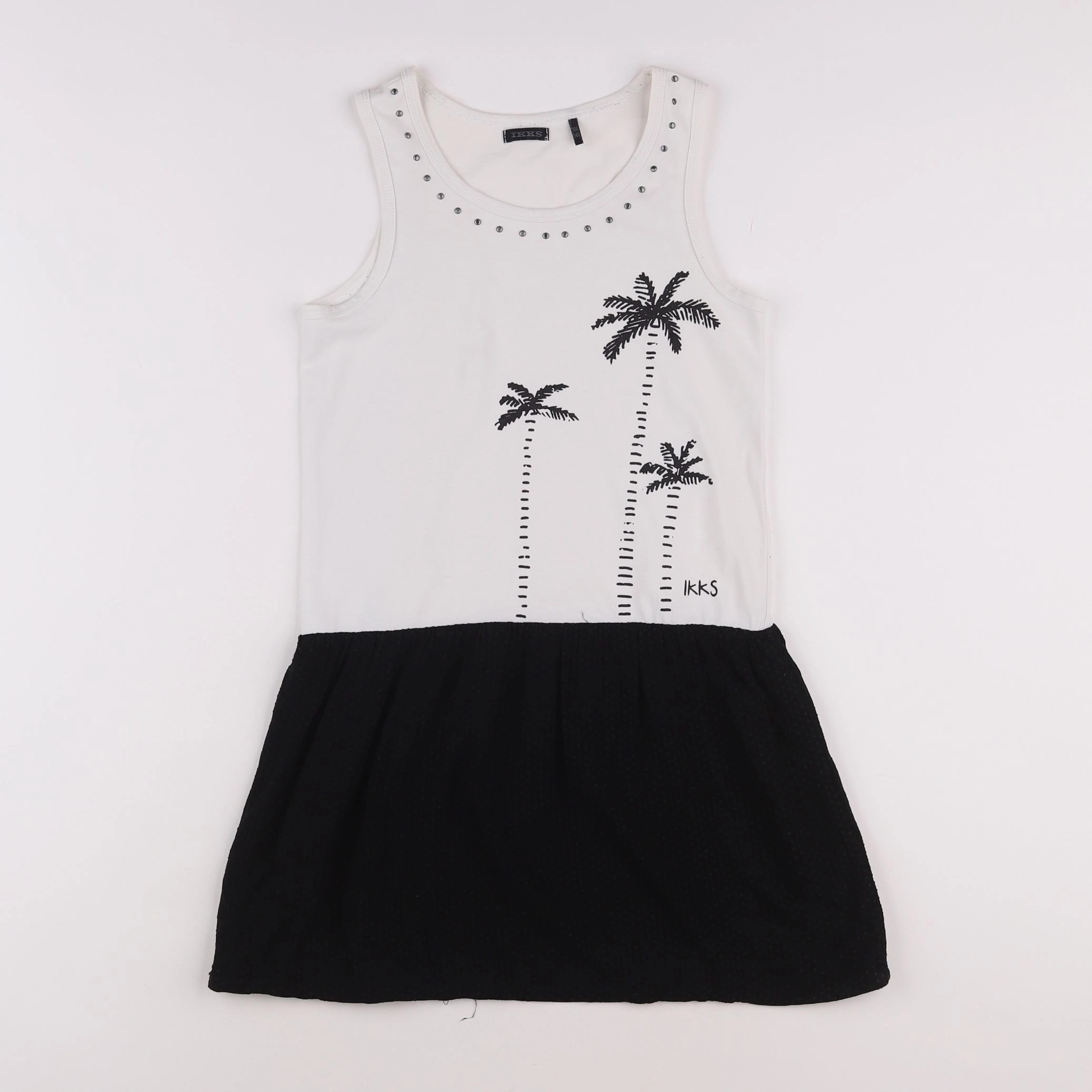 IKKS - robe blanc, noir - 10 ans
