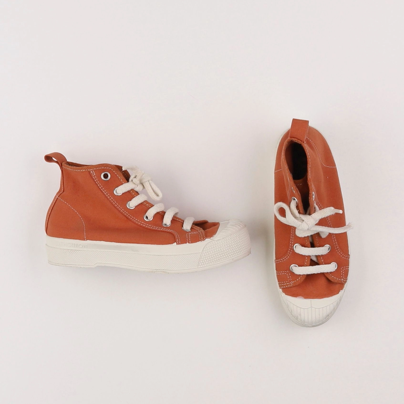 Bensimon - tennis à scratch/ lacets marron - pointure 31