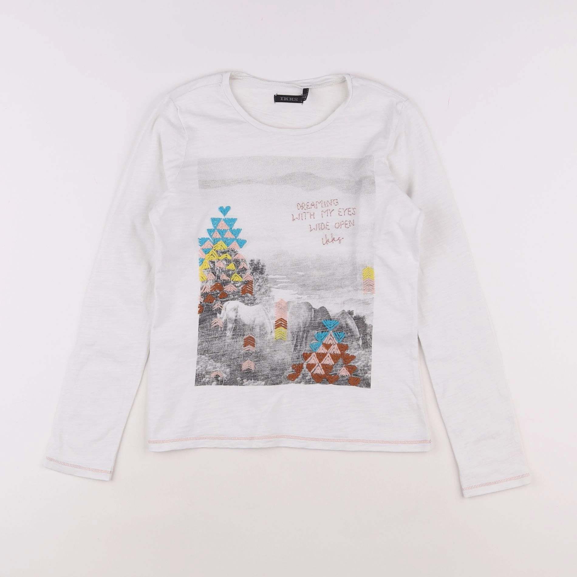 IKKS - tee-shirt blanc - 10 ans