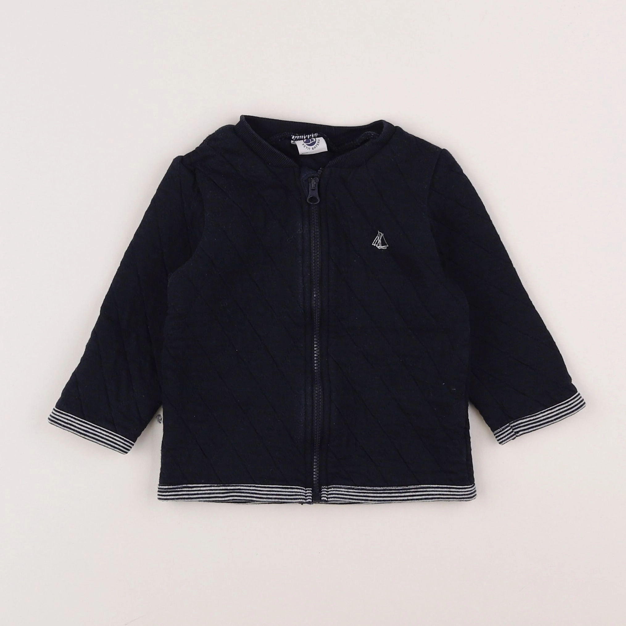 Petit Bateau - sweat bleu - 12 mois