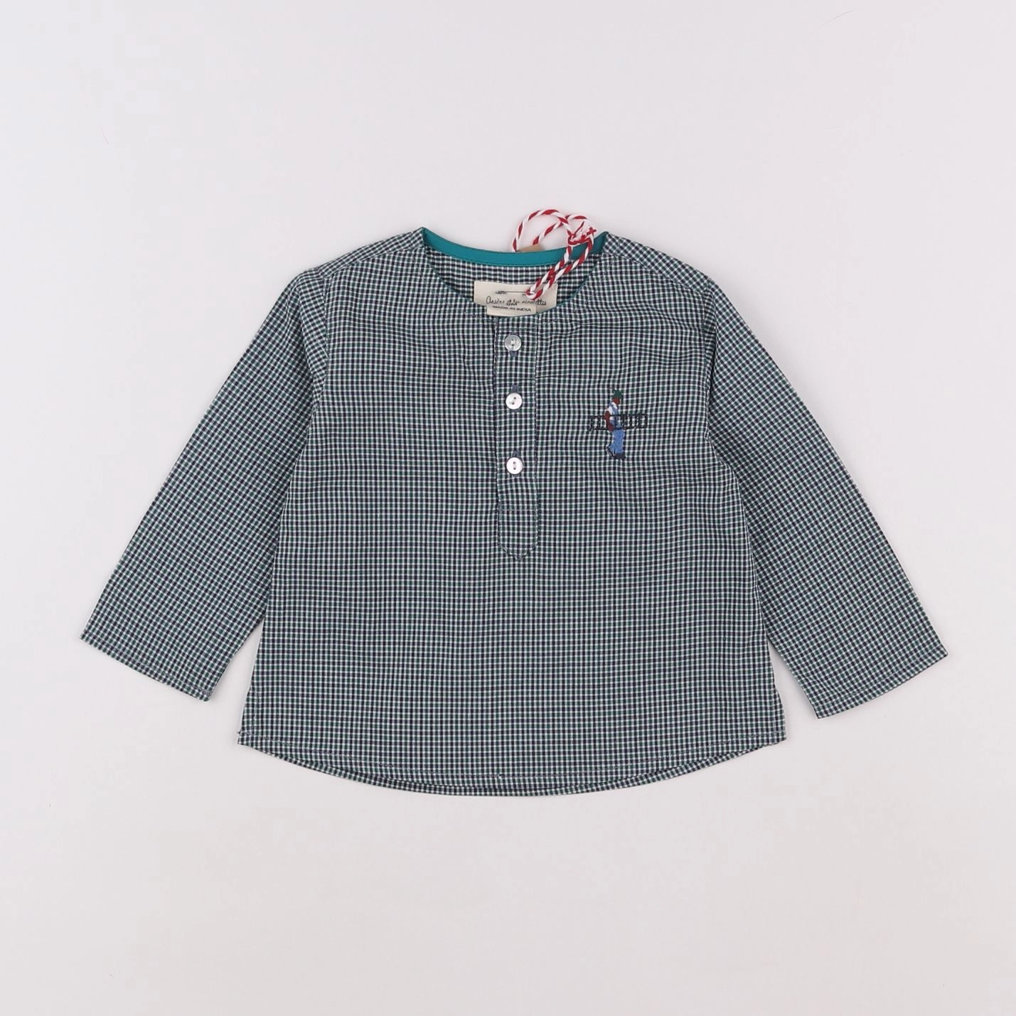 Arsène et les pipelettes - chemise vert, bleu - 6 mois