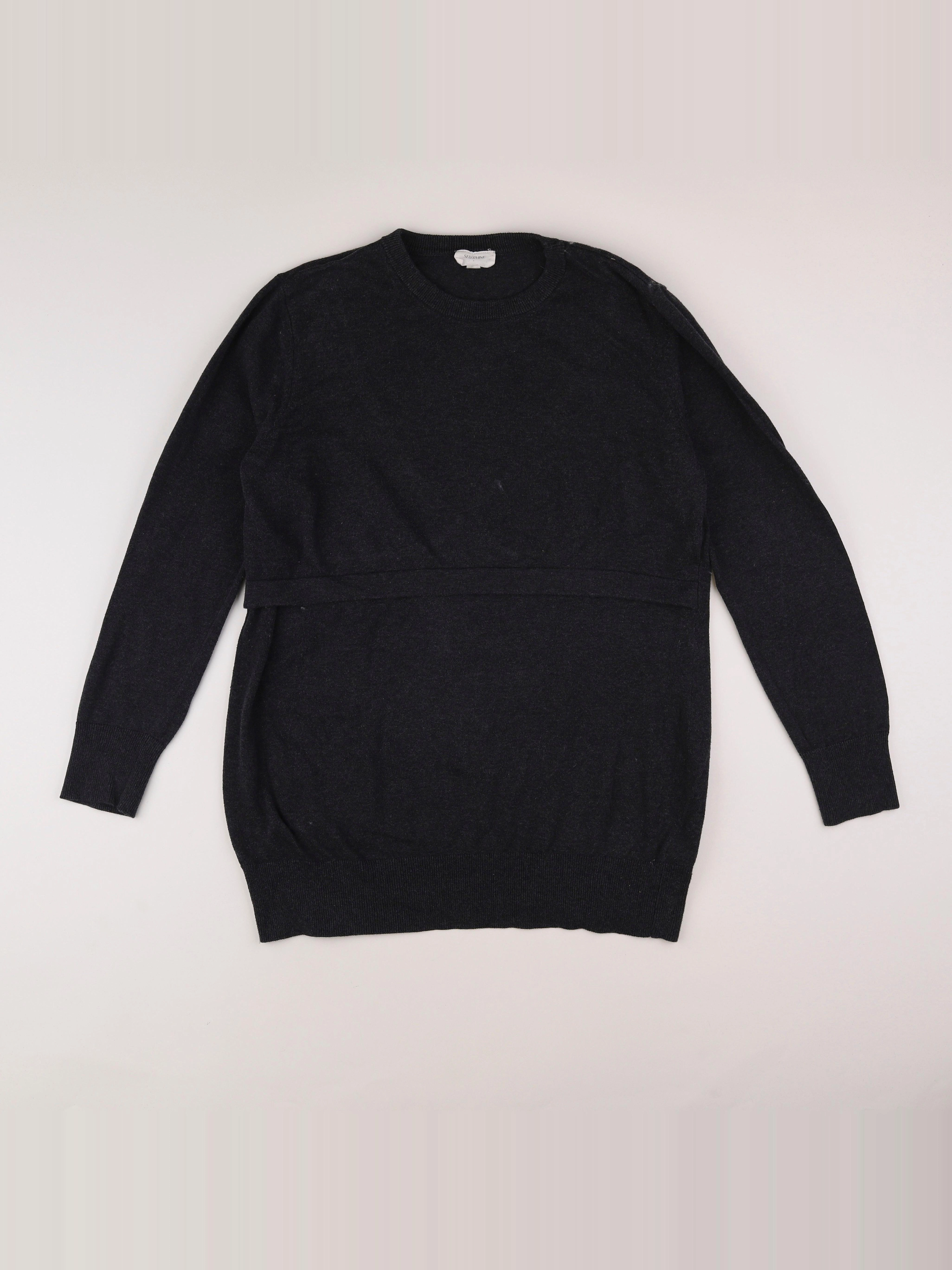 Seraphine - pull allaitement gris - 42 à 44