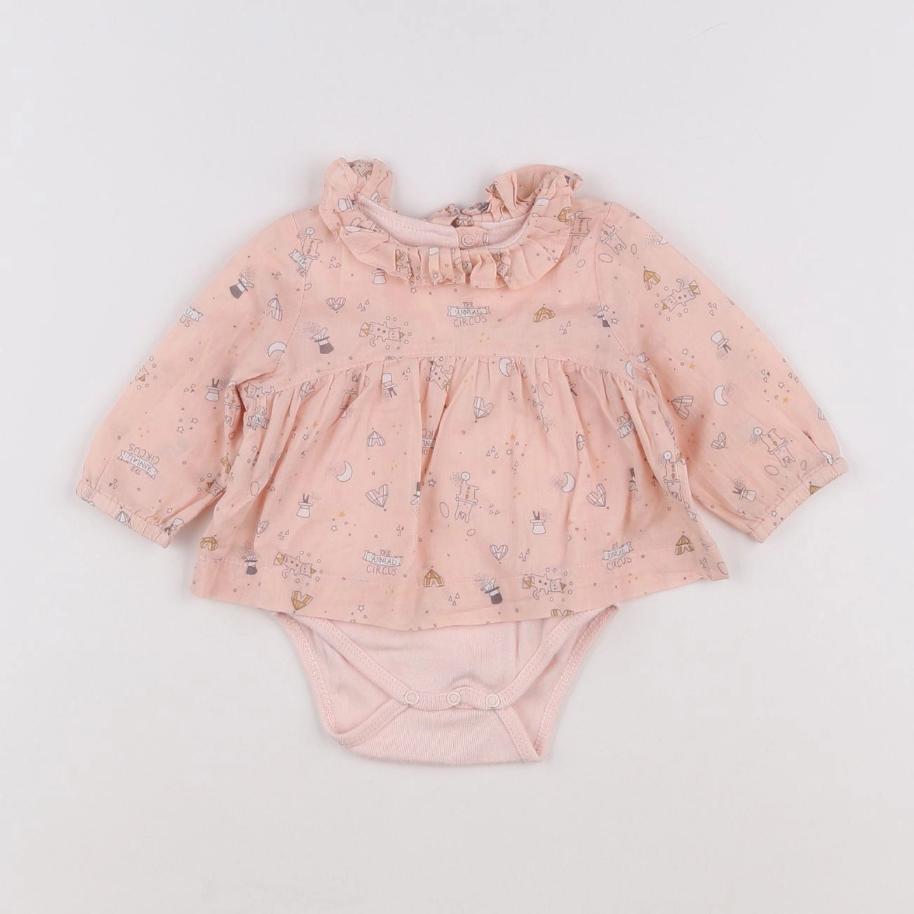 Vertbaudet - body blouse rose - 3 mois