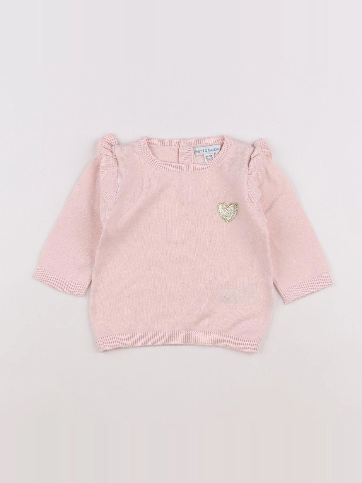Vertbaudet - pull rose - 3 mois