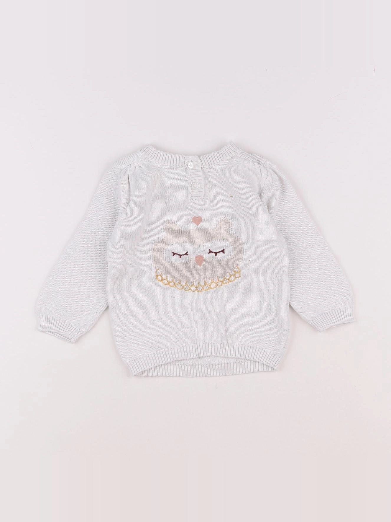 Vertbaudet - pull blanc - 6 mois