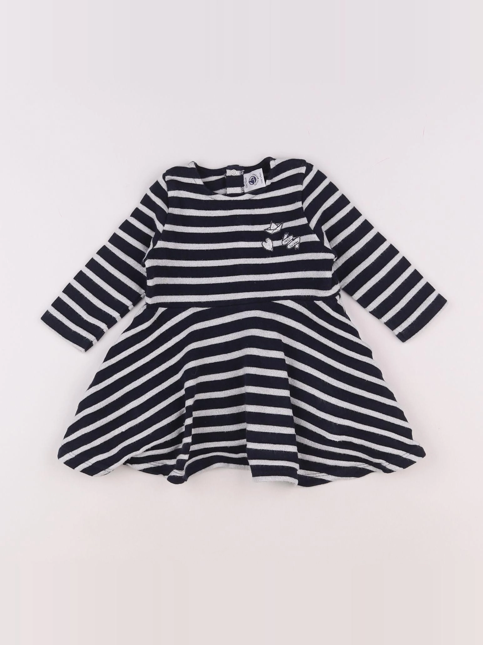 Petit Bateau - robe bleu - 12 mois
