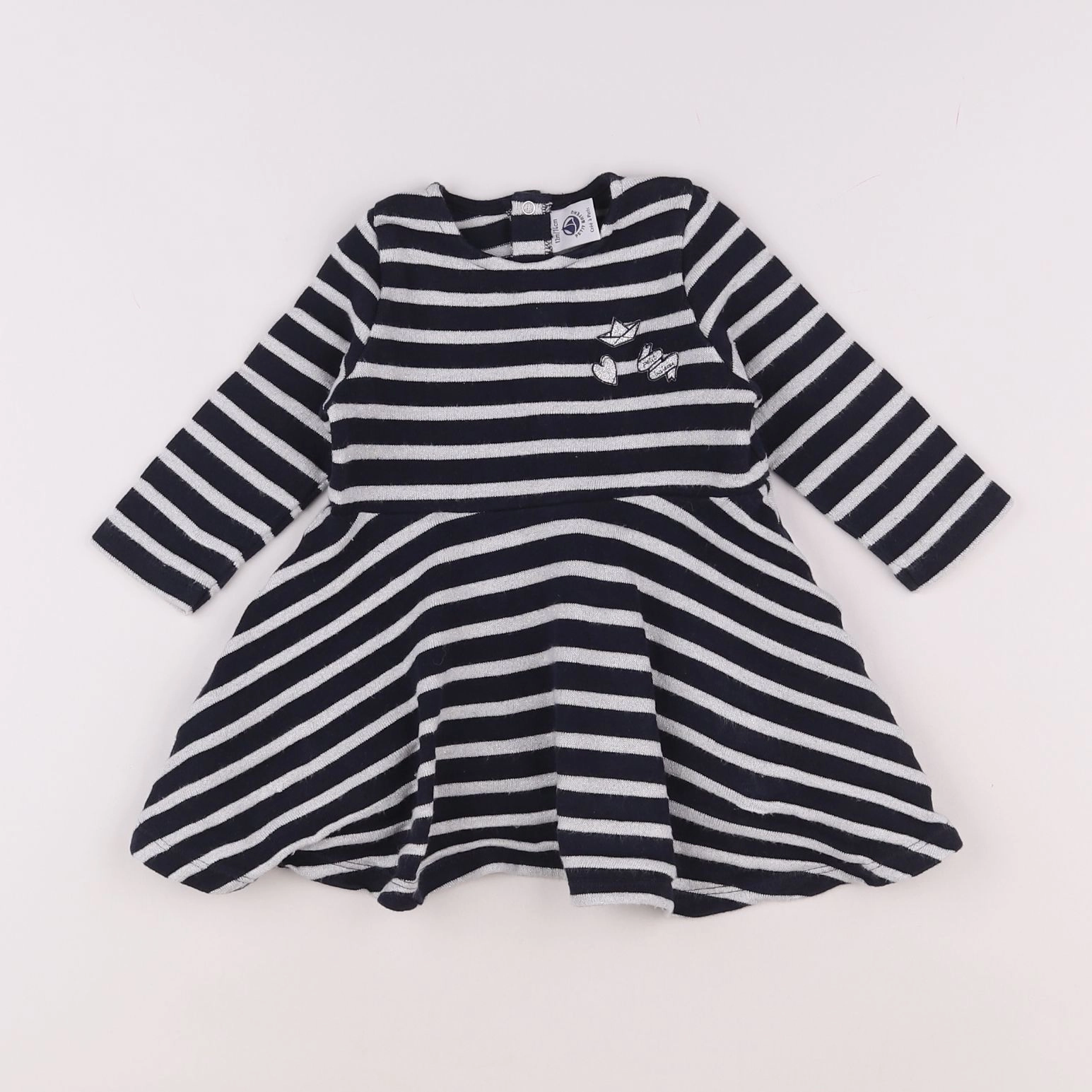 Petit Bateau - robe bleu - 12 mois