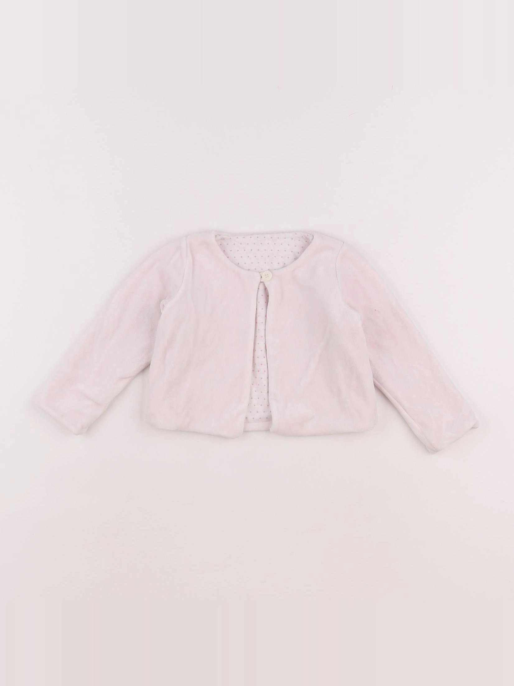 Petit Bateau - gilet rose - 12 mois