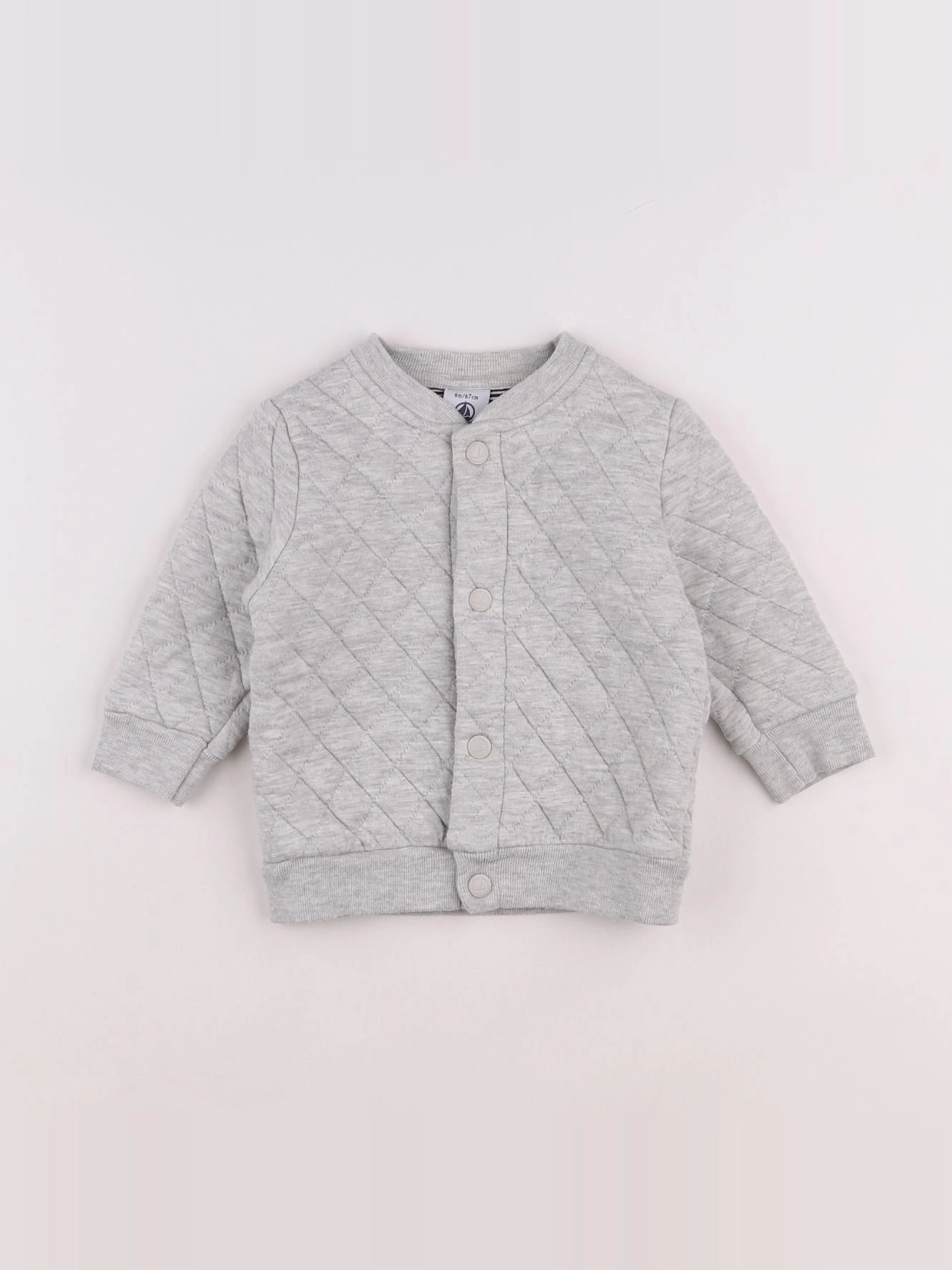 Petit Bateau - sweat gris - 6 mois