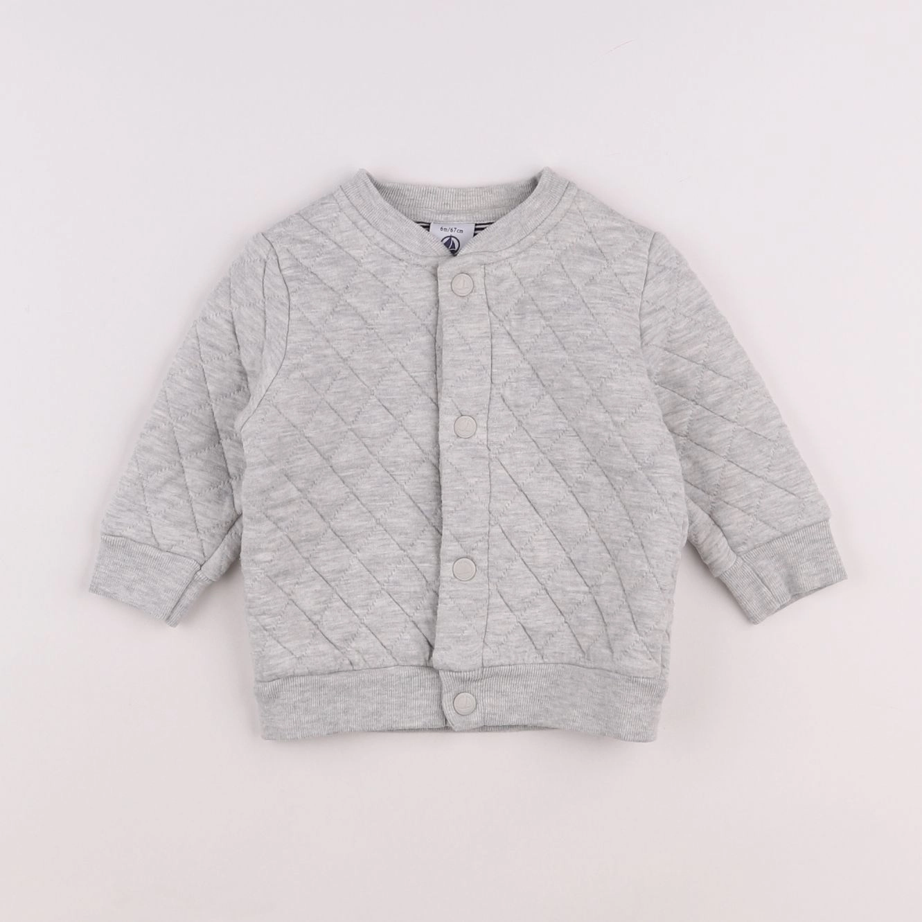 Petit Bateau - sweat gris - 6 mois