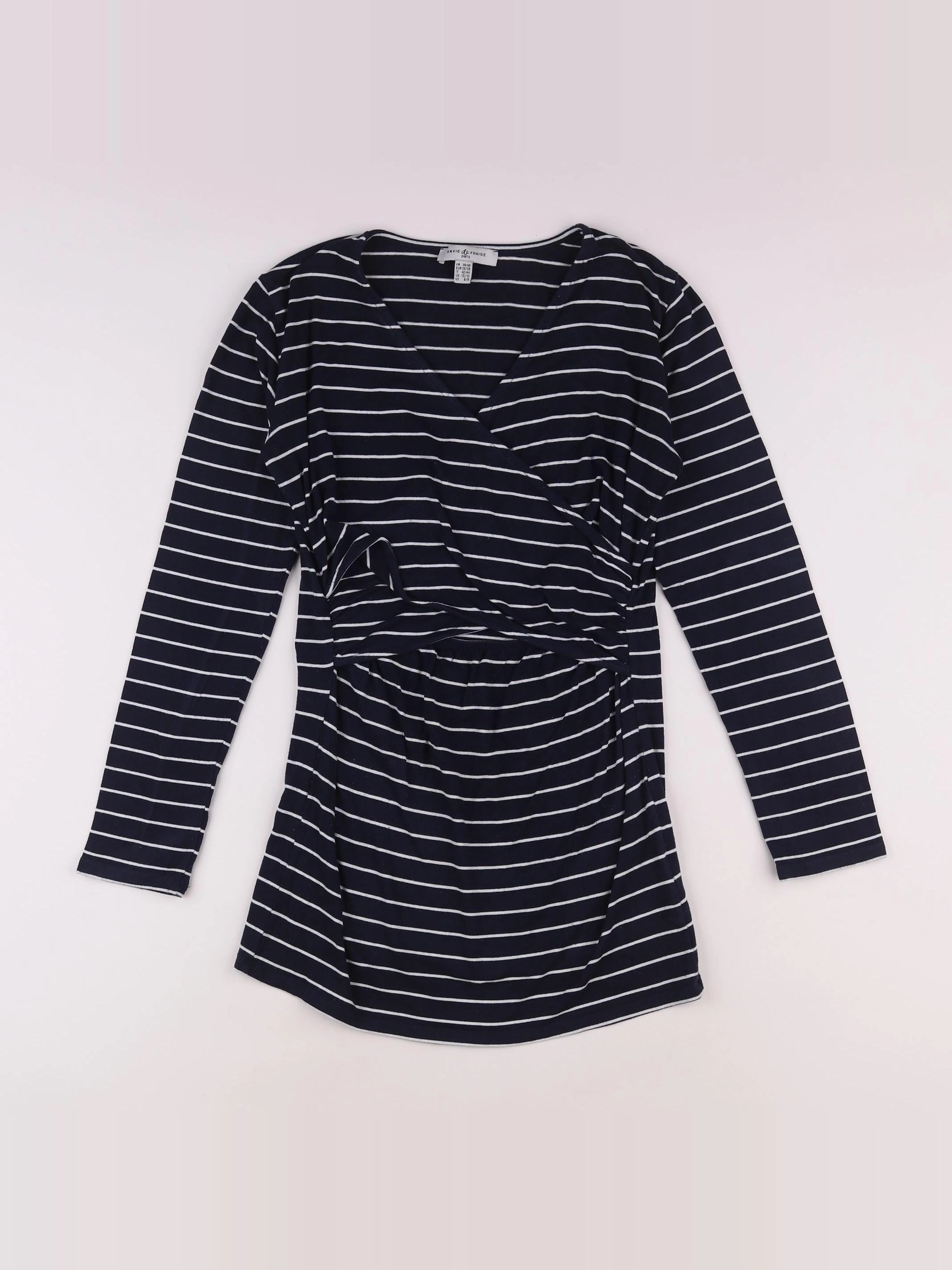 Envie de fraise - tee-shirt grossesse, allaitement bleu - 36 à 38