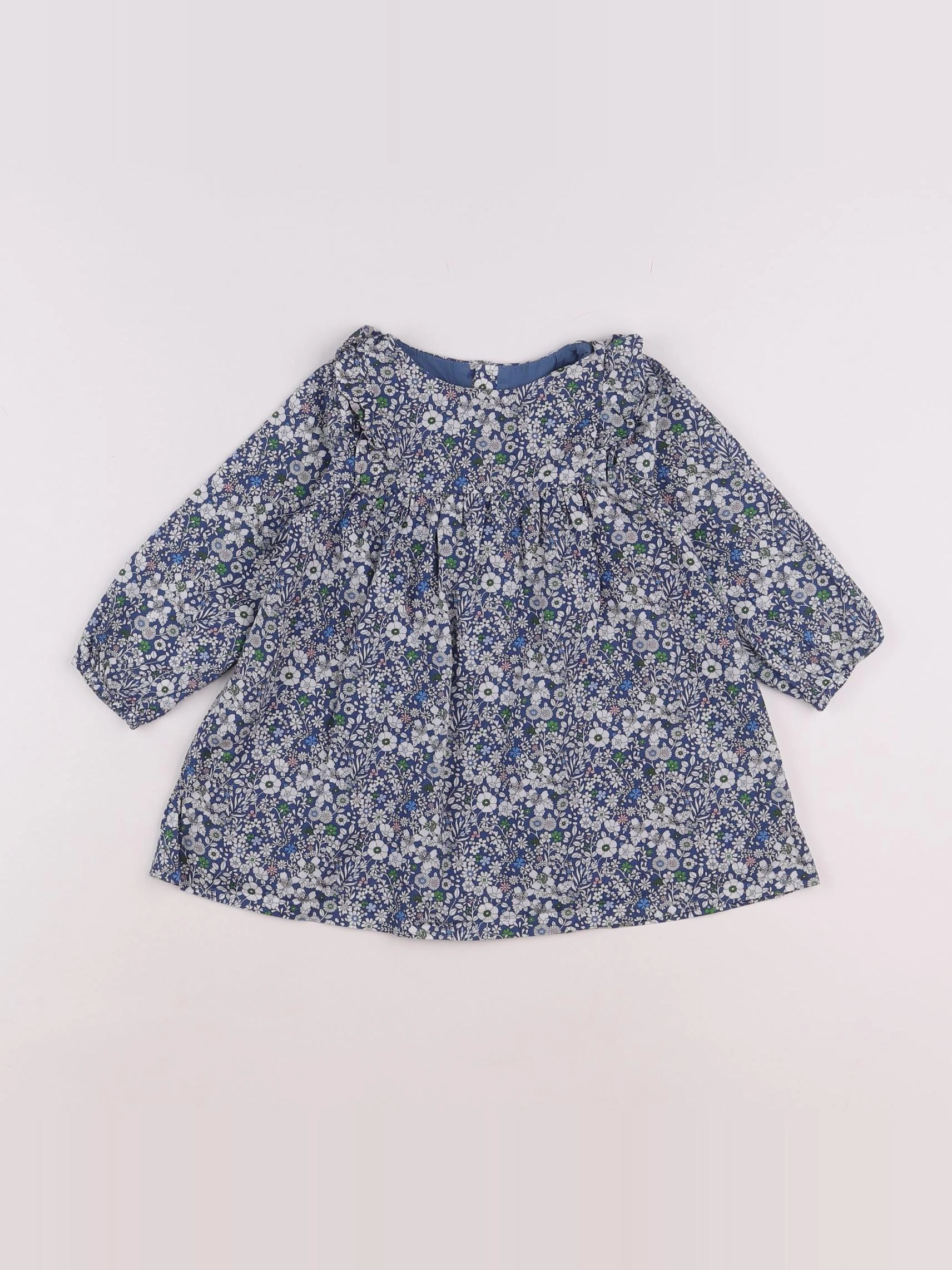 Jacadi - robe liberty blanc, bleu - 18 mois