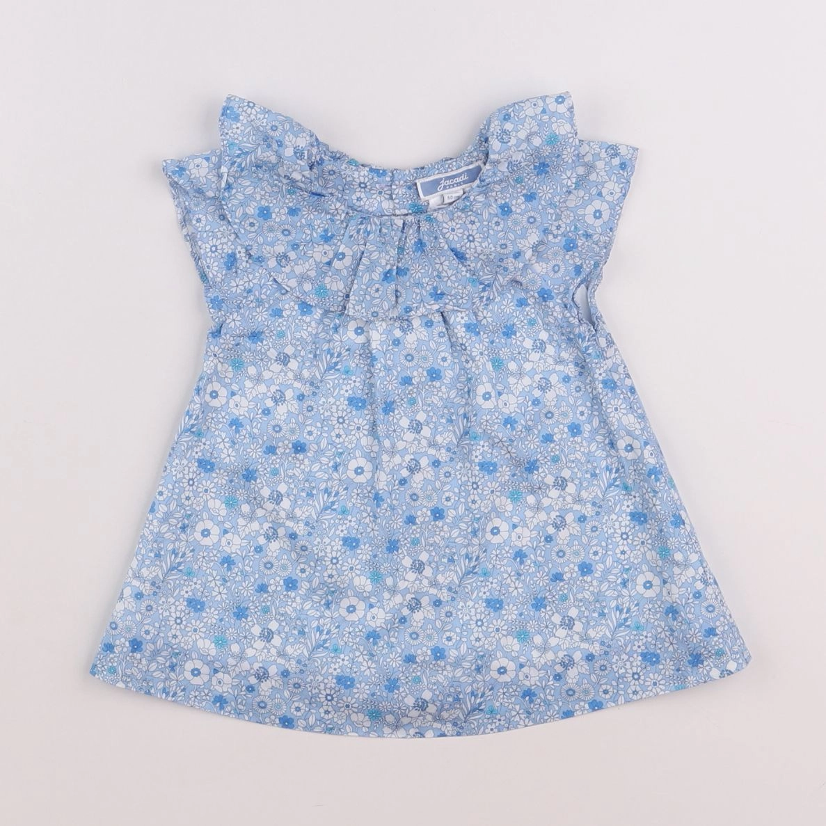 Jacadi - robe liberty blanc, bleu - 3 mois