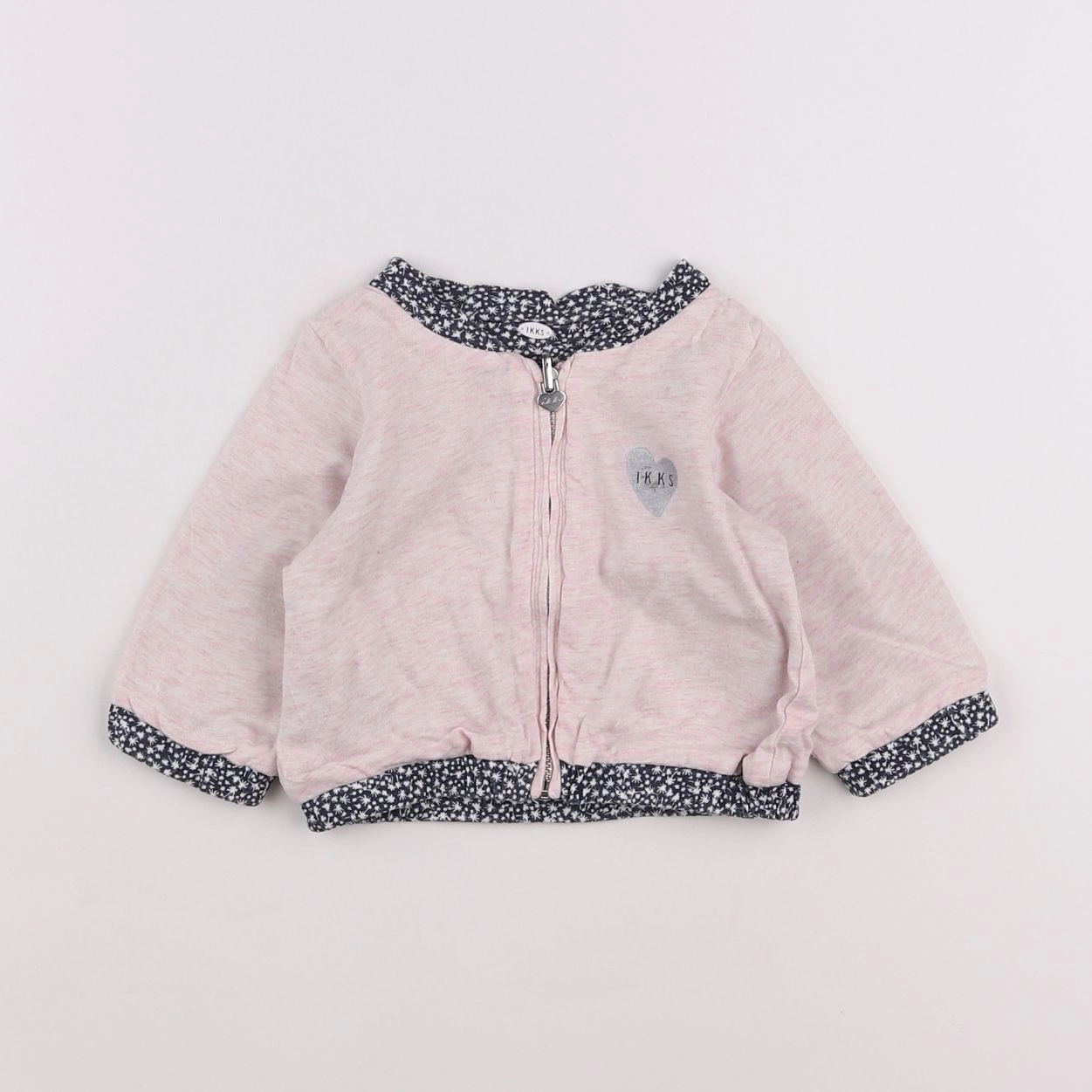 IKKS - sweat bleu, rose - 9 mois