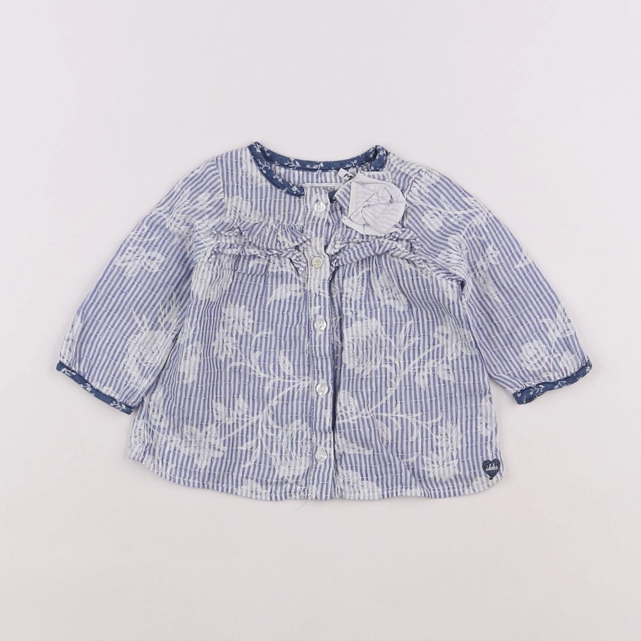 IKKS - blouse bleu, blanc - 3 mois