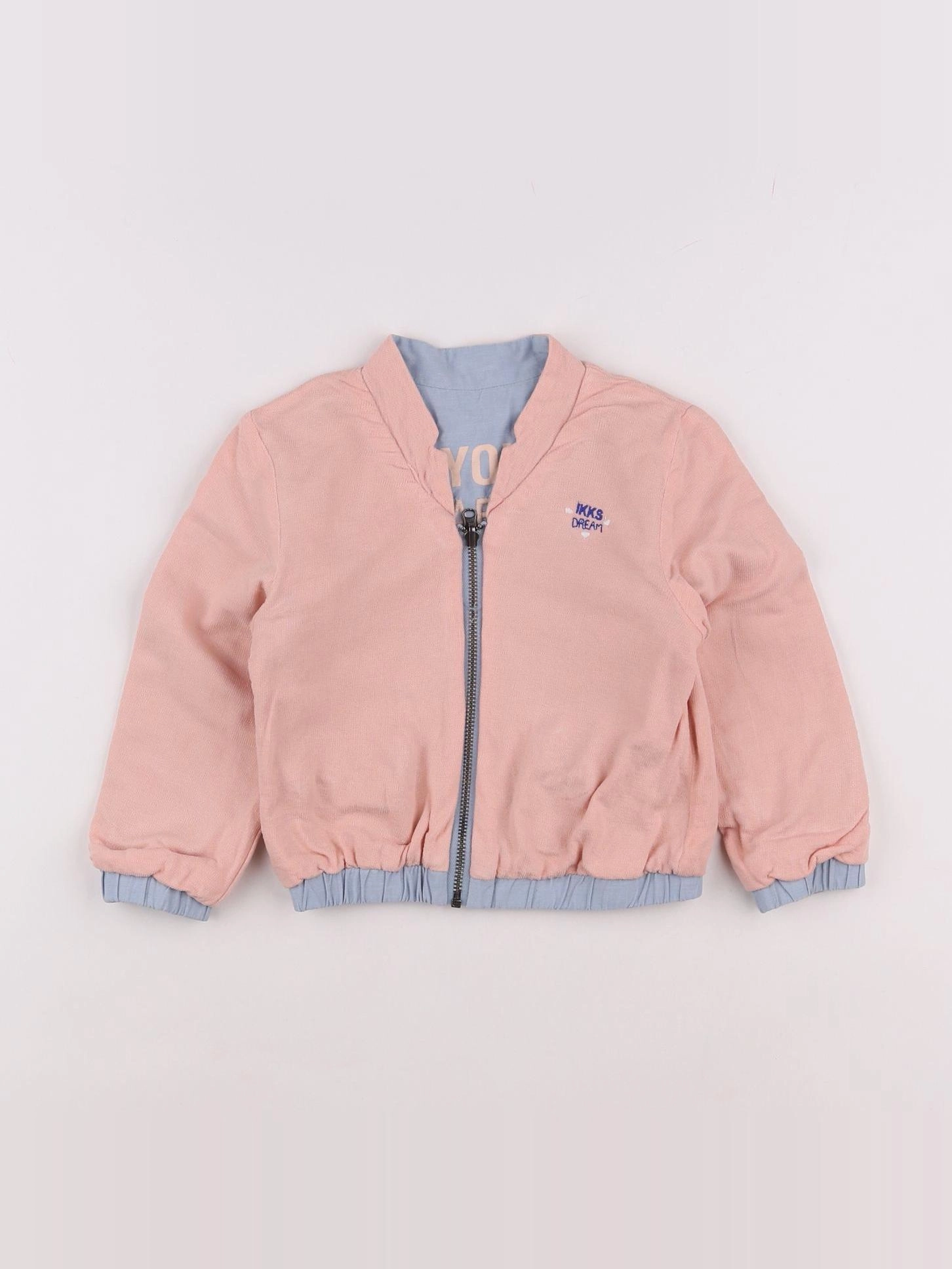 IKKS - veste réversible rose, bleu - 2 ans