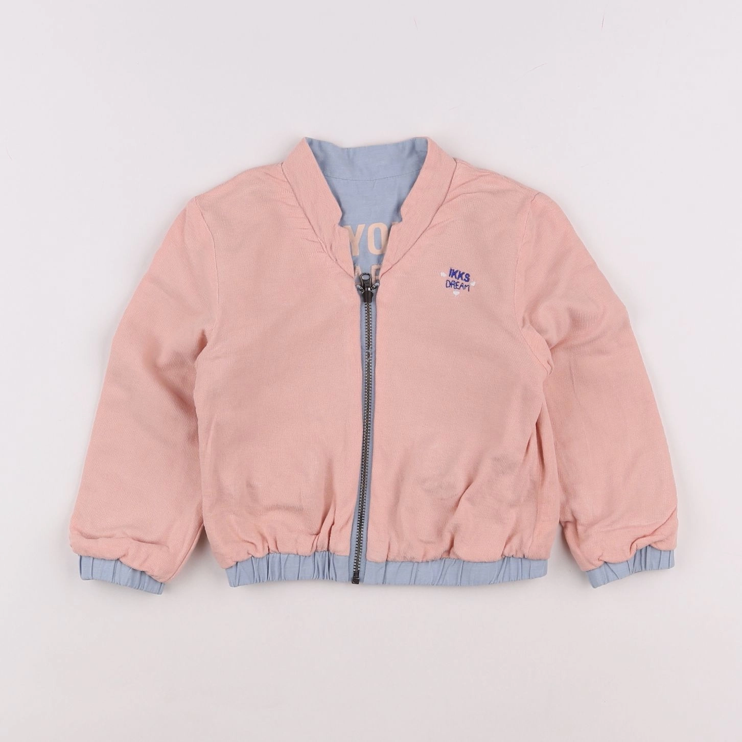 IKKS - veste réversible rose, bleu - 2 ans