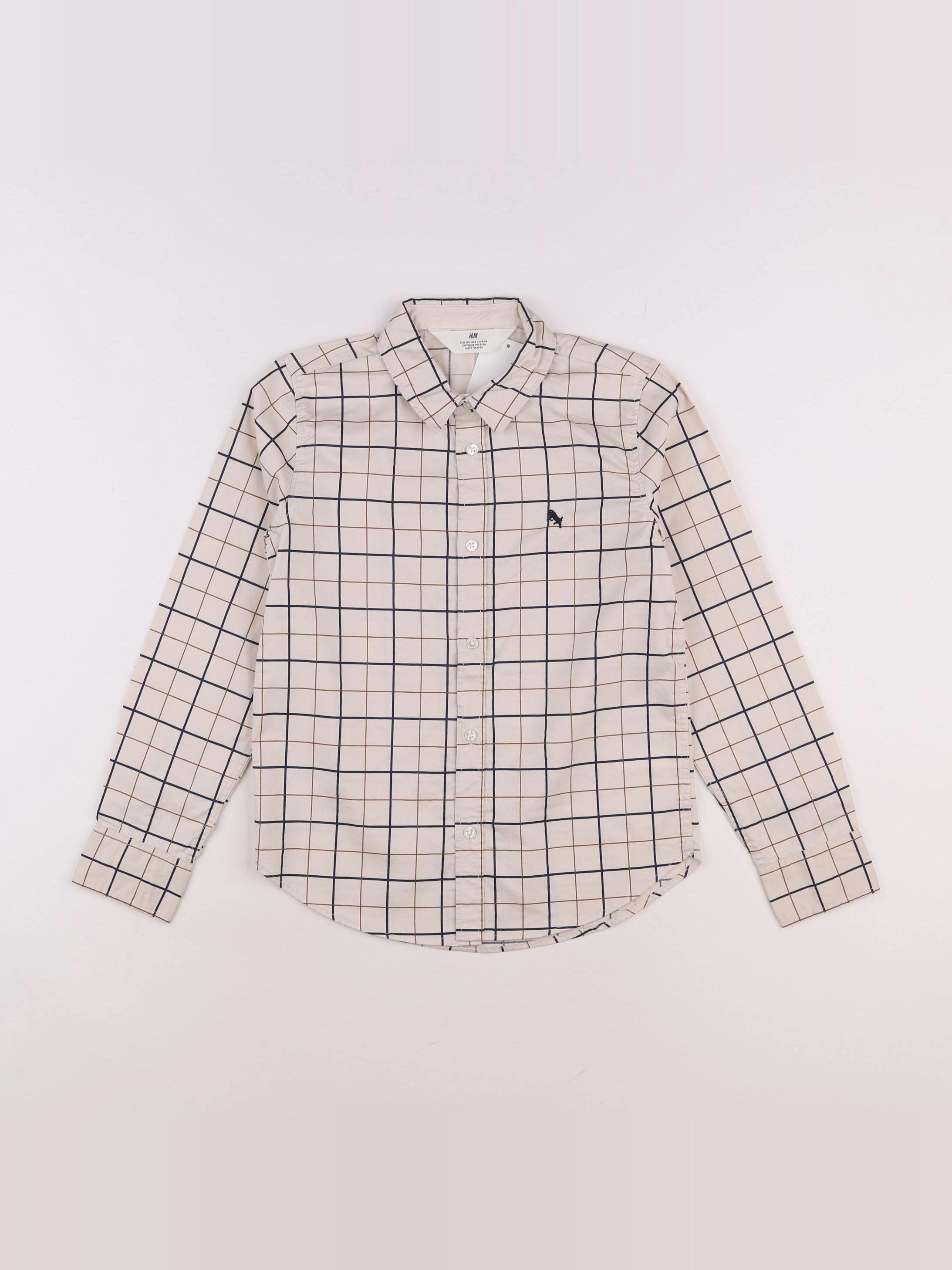 H&M - chemise beige - 8/9 ans
