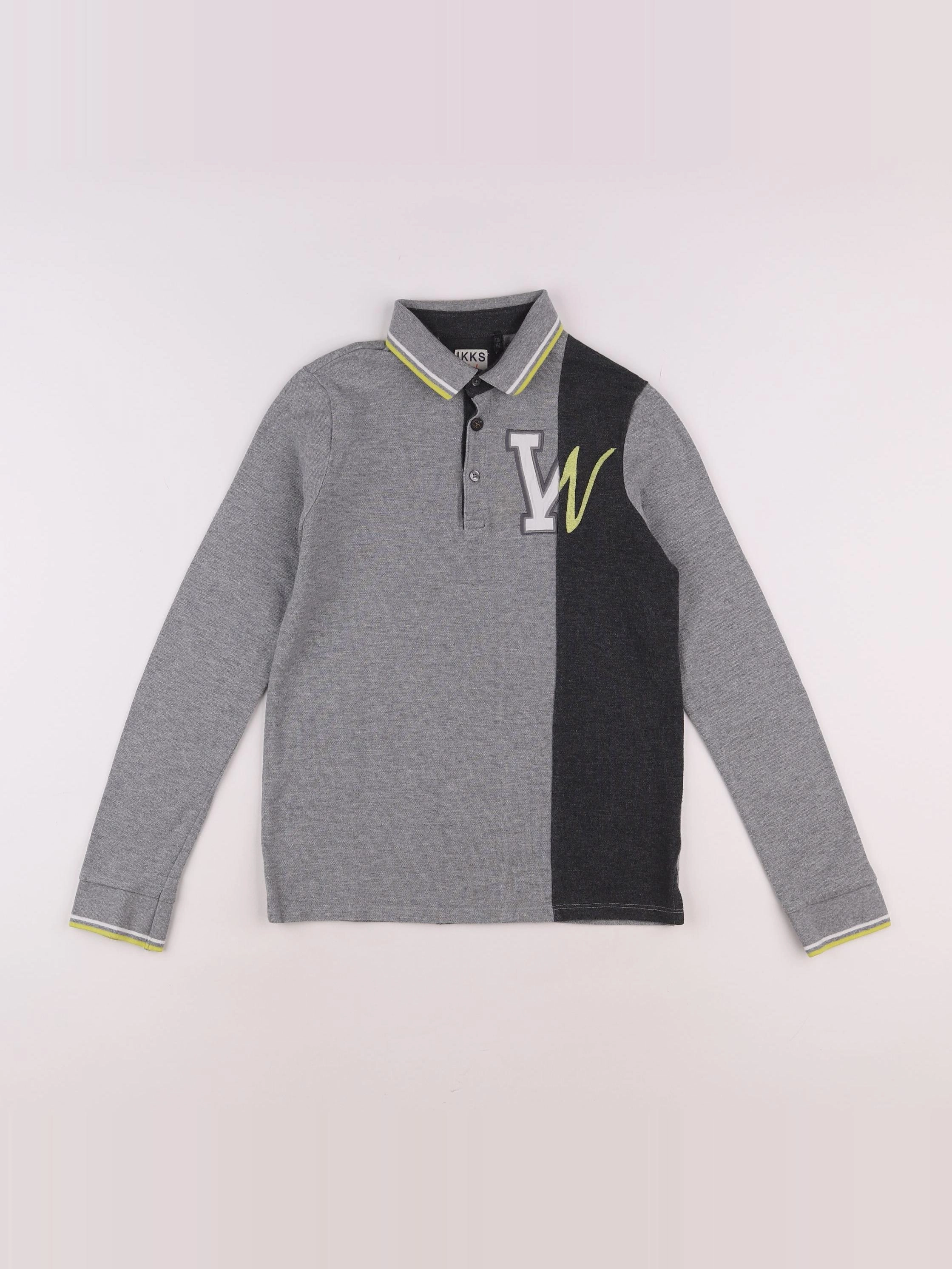 IKKS - polo imprimé au dos gris - 12 ans