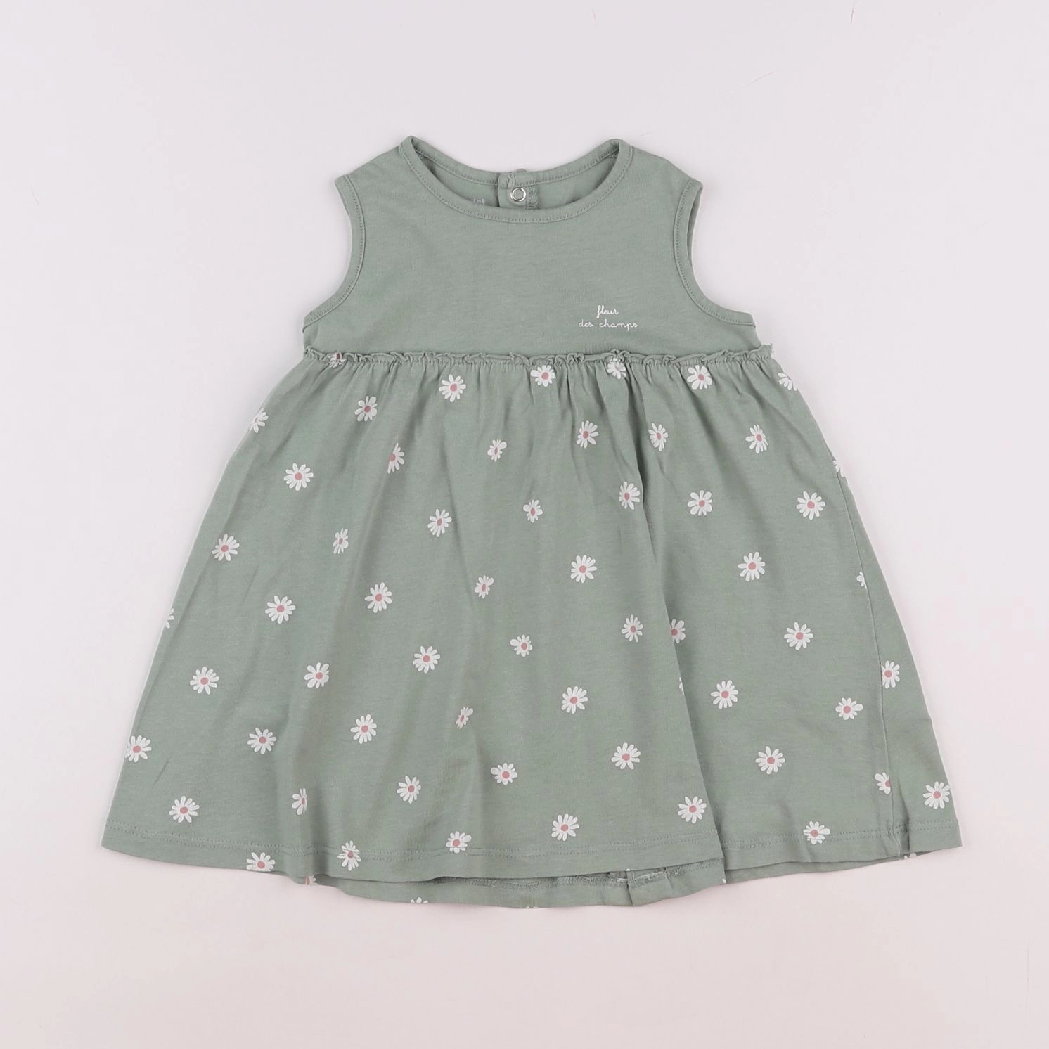 Vertbaudet - robe vert - 12 mois