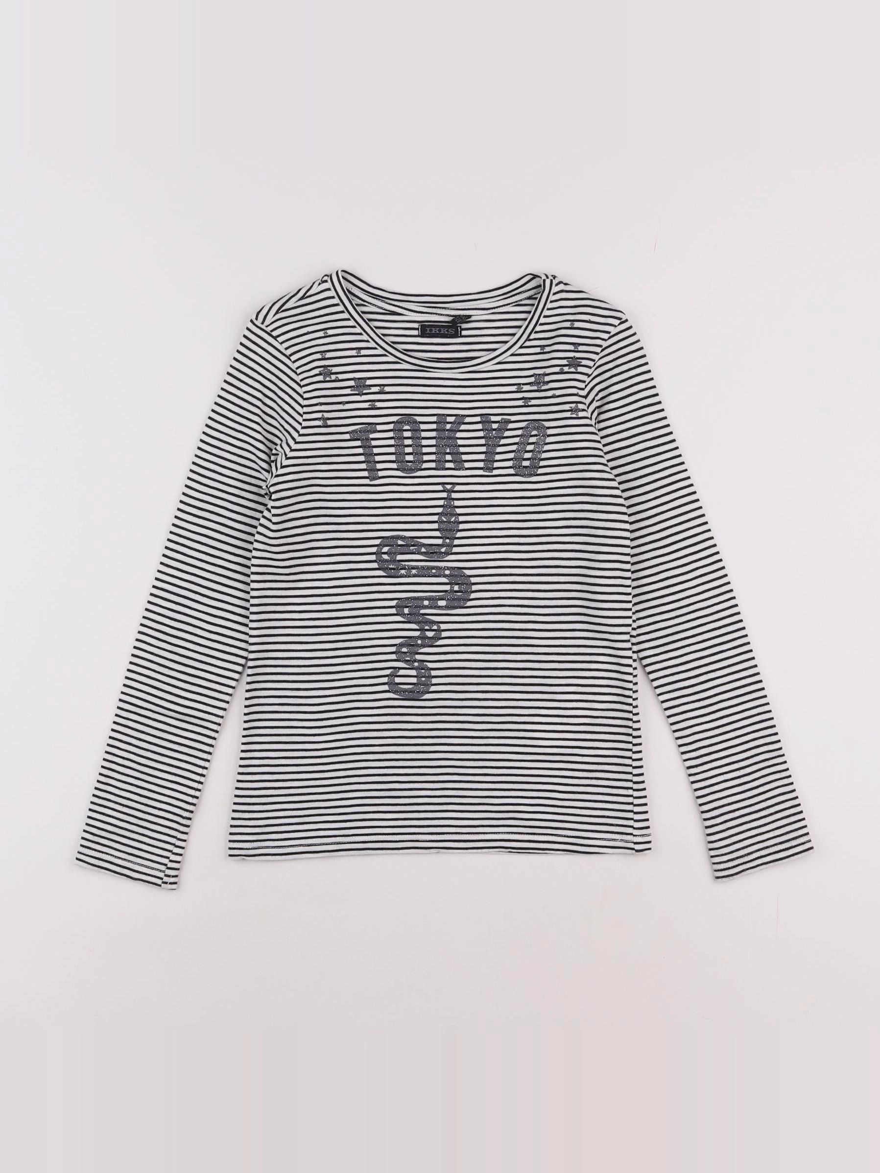 IKKS - tee-shirt blanc, noir - 8 ans