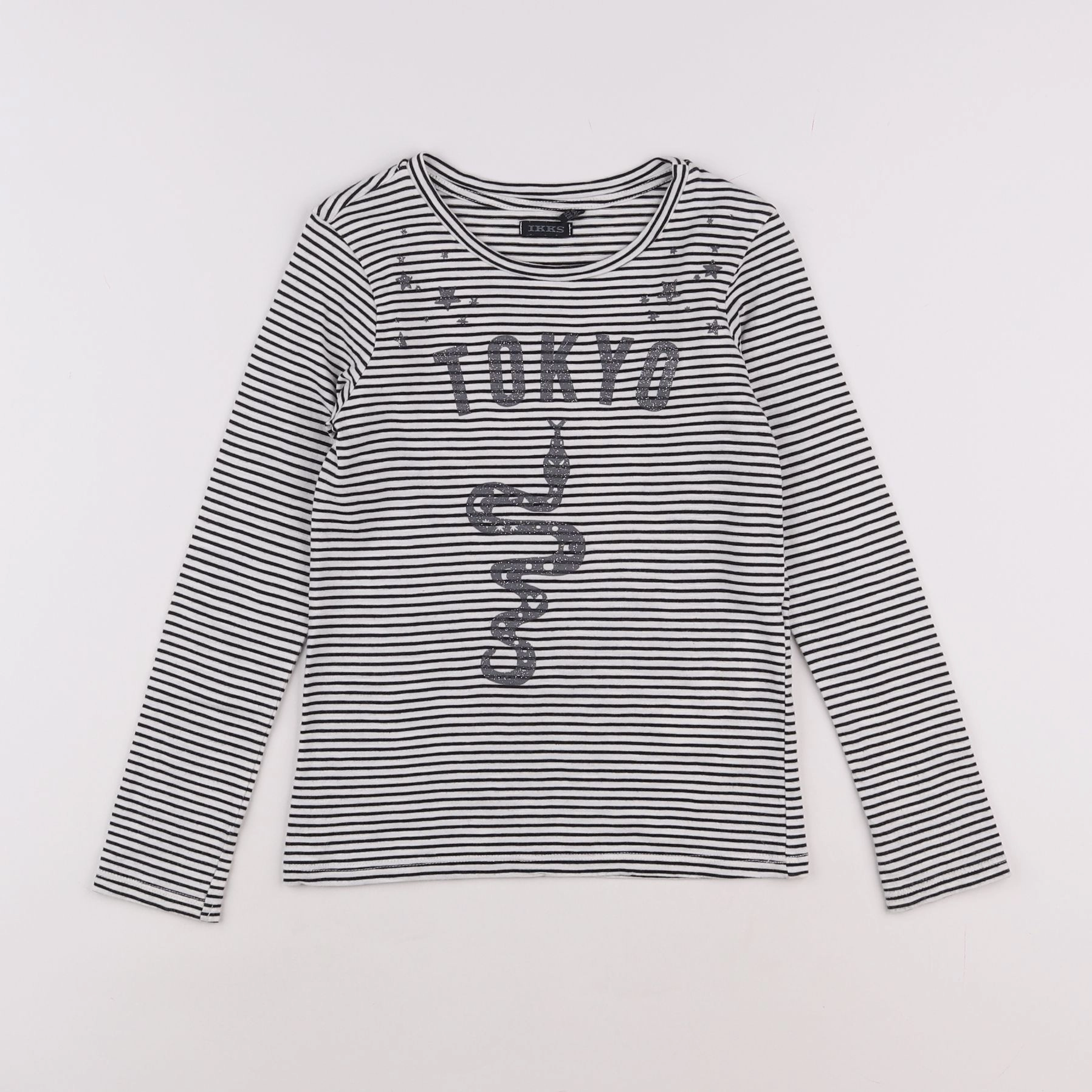 IKKS - tee-shirt blanc, noir - 8 ans