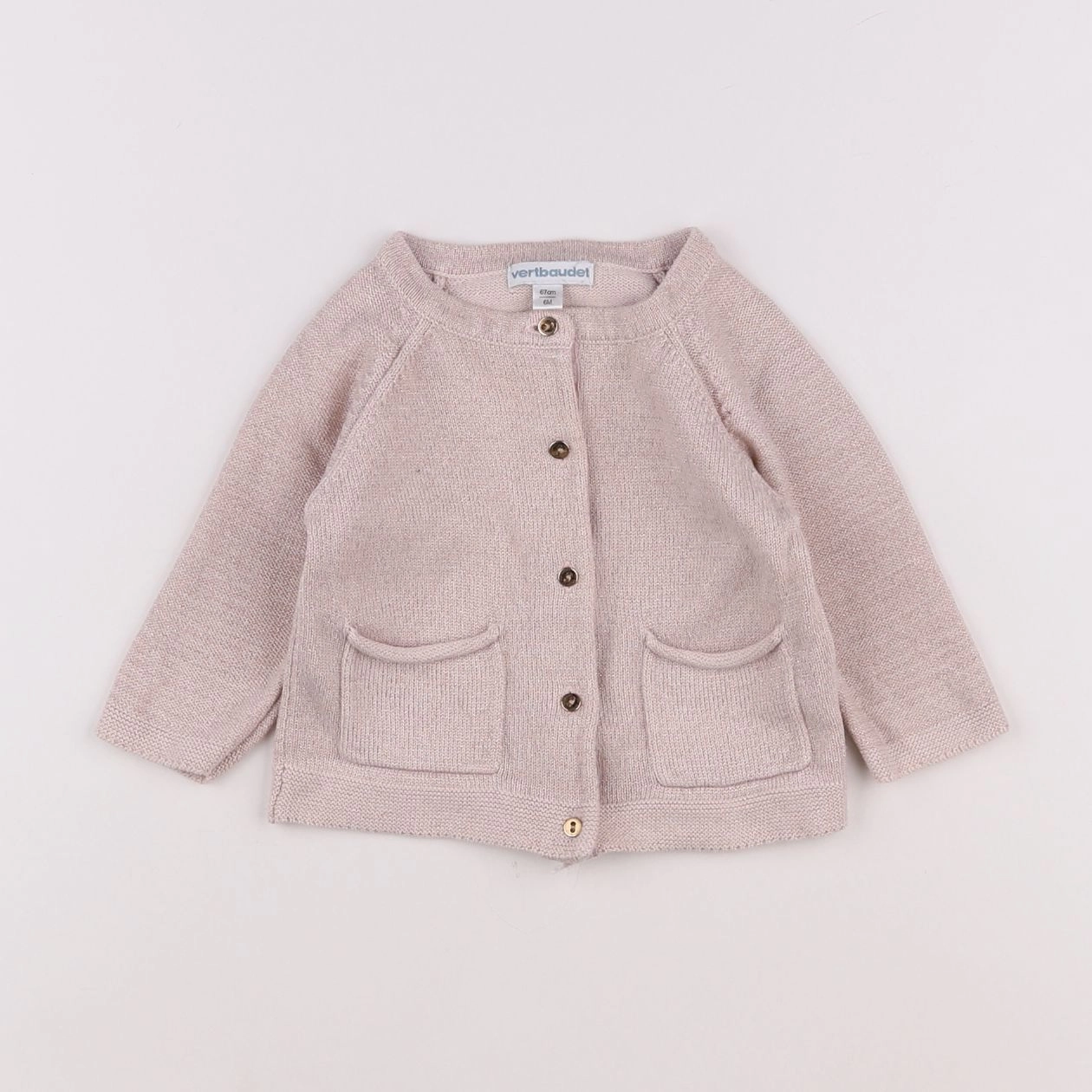 Vertbaudet - gilet rose - 6 mois