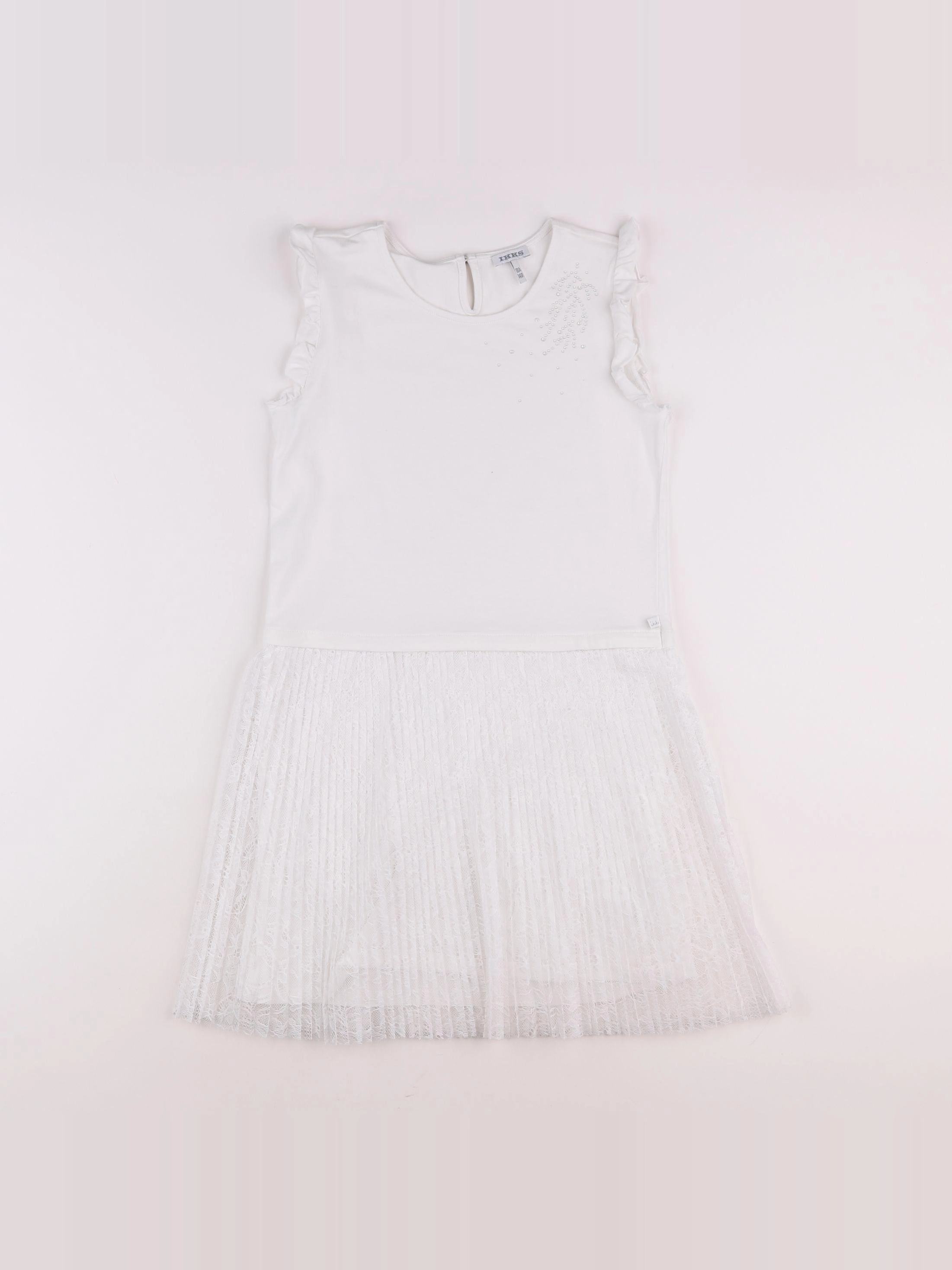 IKKS - robe blanc - 10 ans