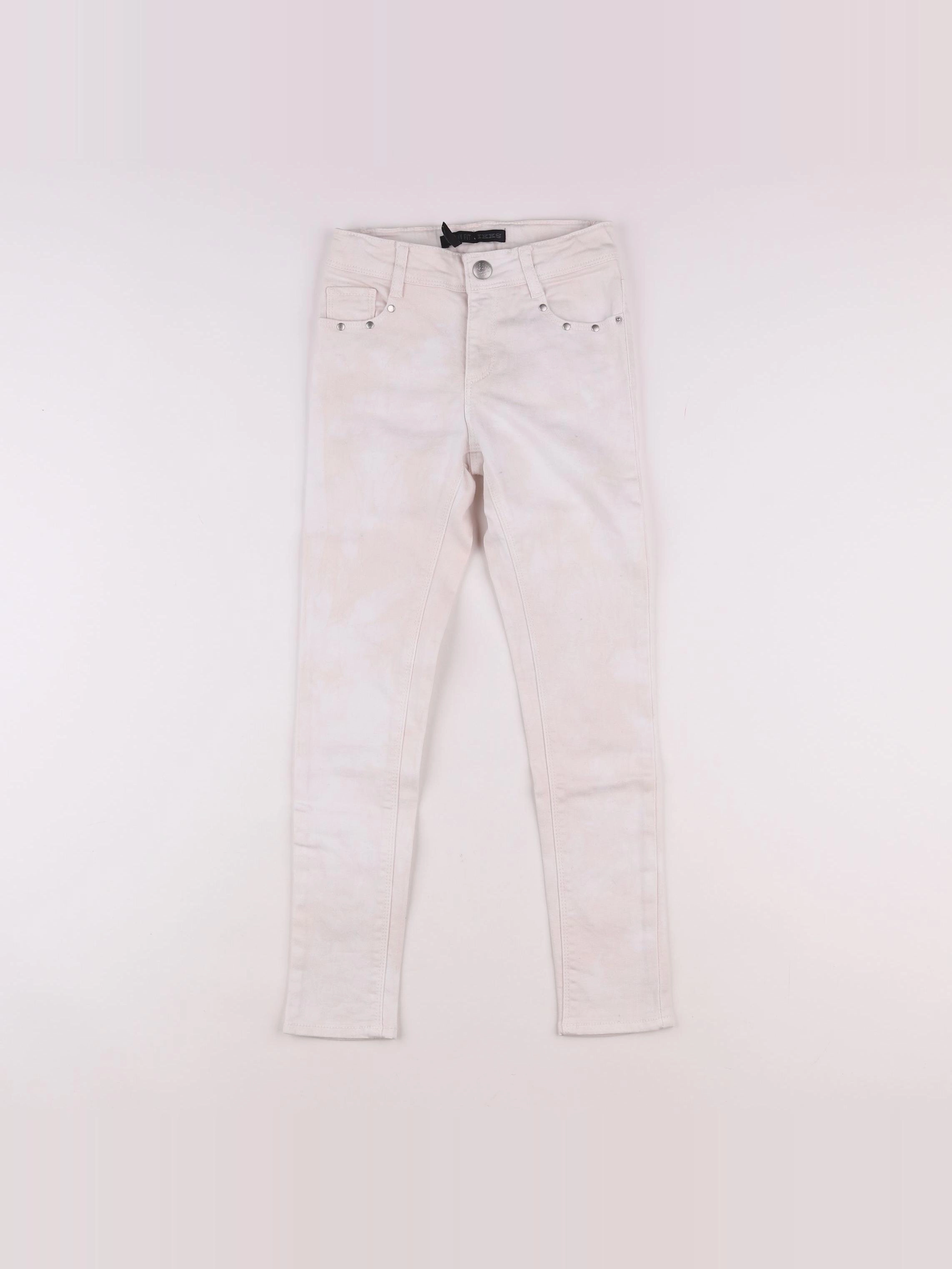IKKS - jean blanc, rose - 8 ans