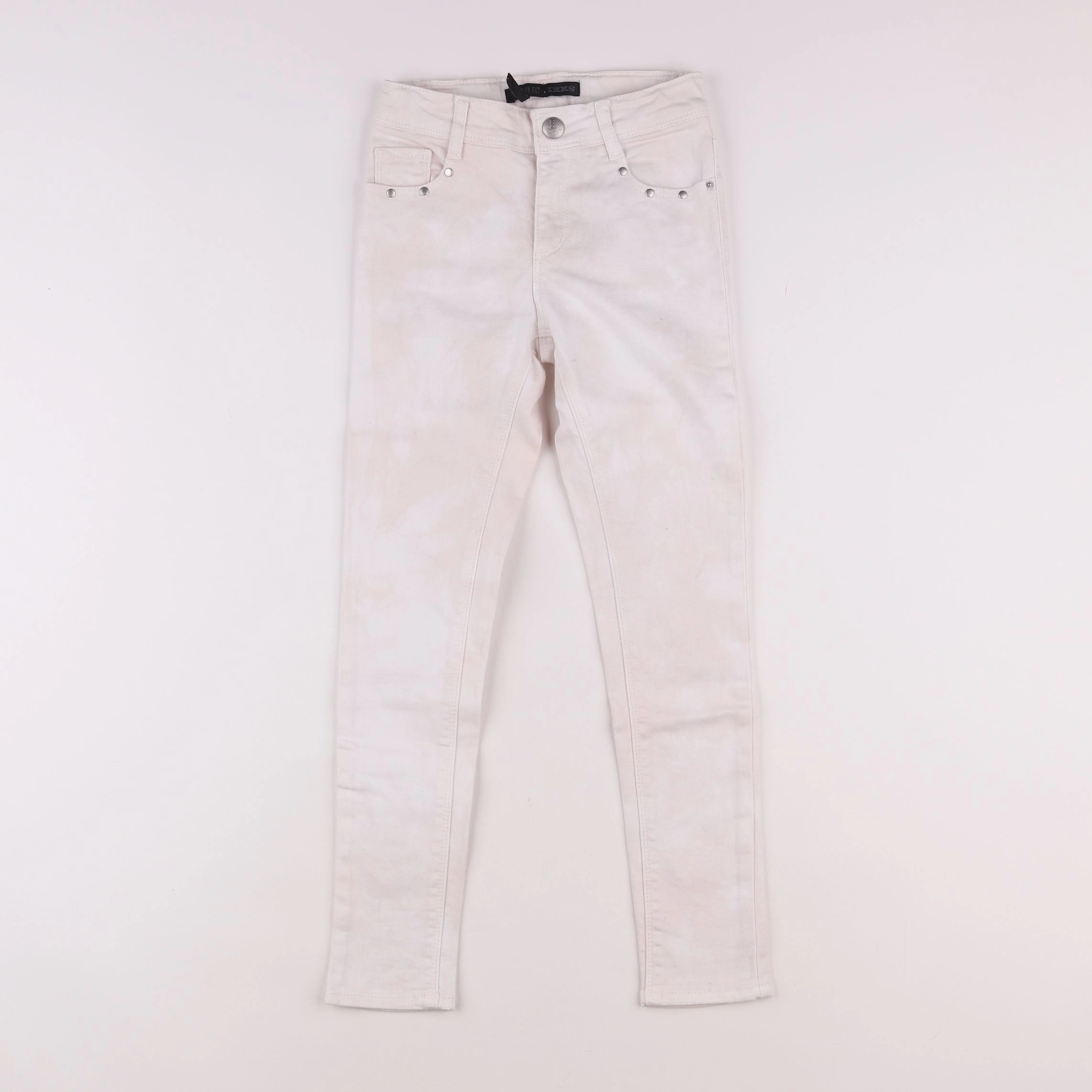 IKKS - jean blanc, rose - 8 ans