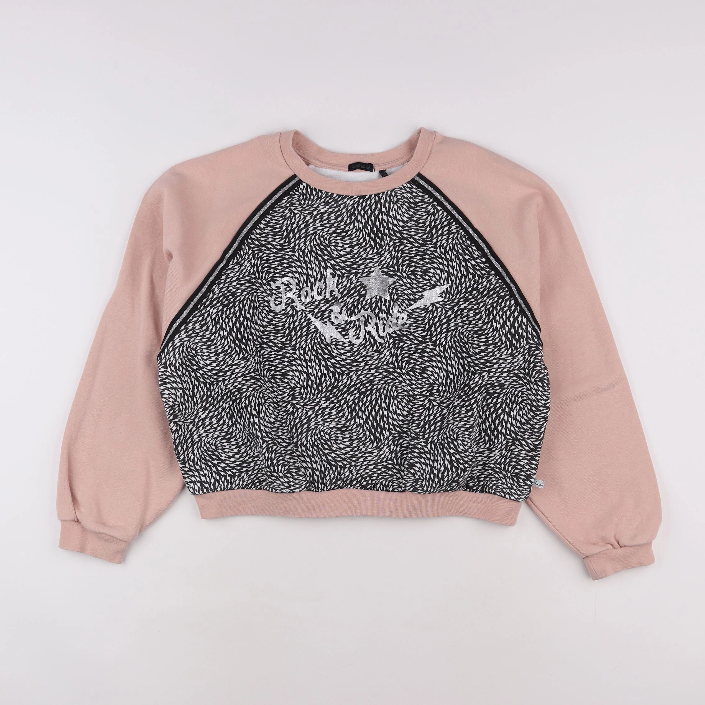 IKKS - sweat noir, rose - 12 ans