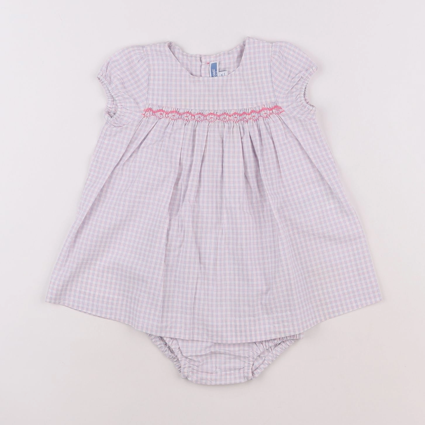 Jacadi - robe blanc, rose - 6 mois