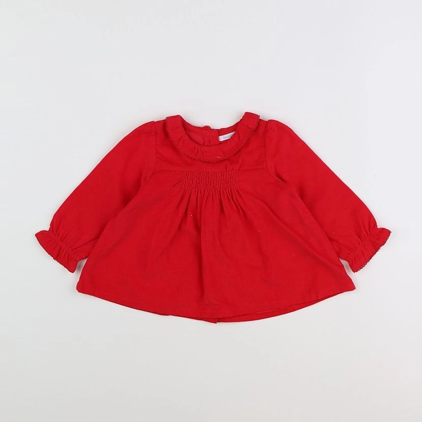 Vertbaudet - blouse rouge - 12 mois