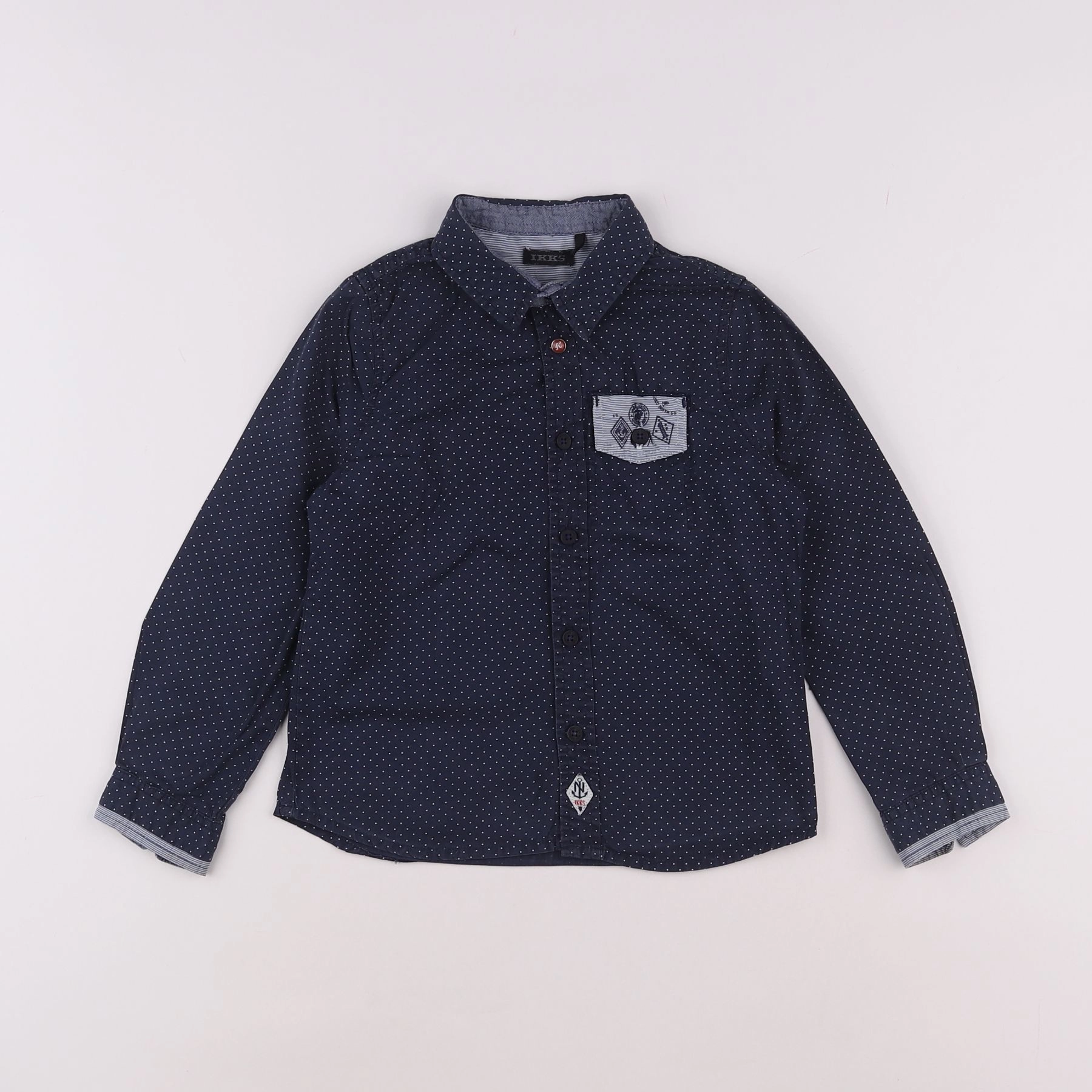IKKS - chemise imprimé au dos bleu - 4 ans