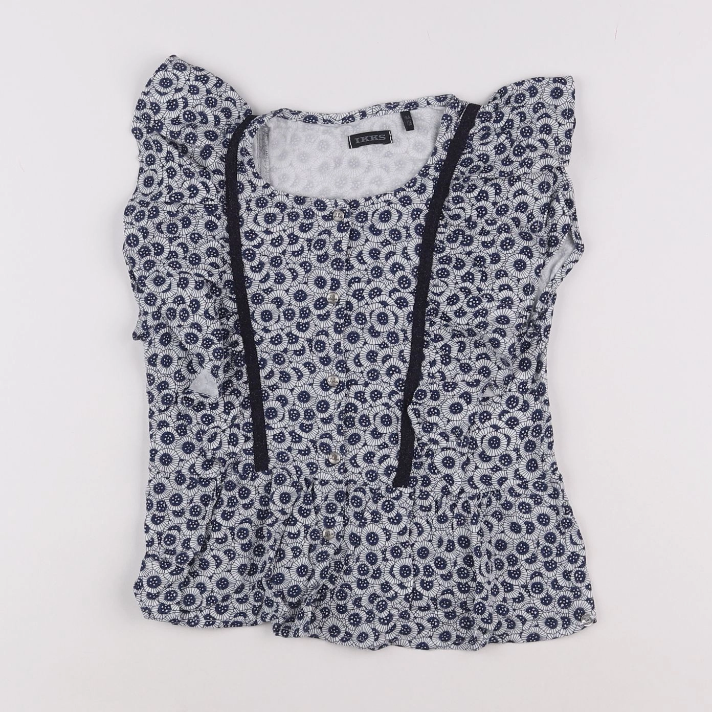 IKKS - blouse bleu, blanc - 6 ans