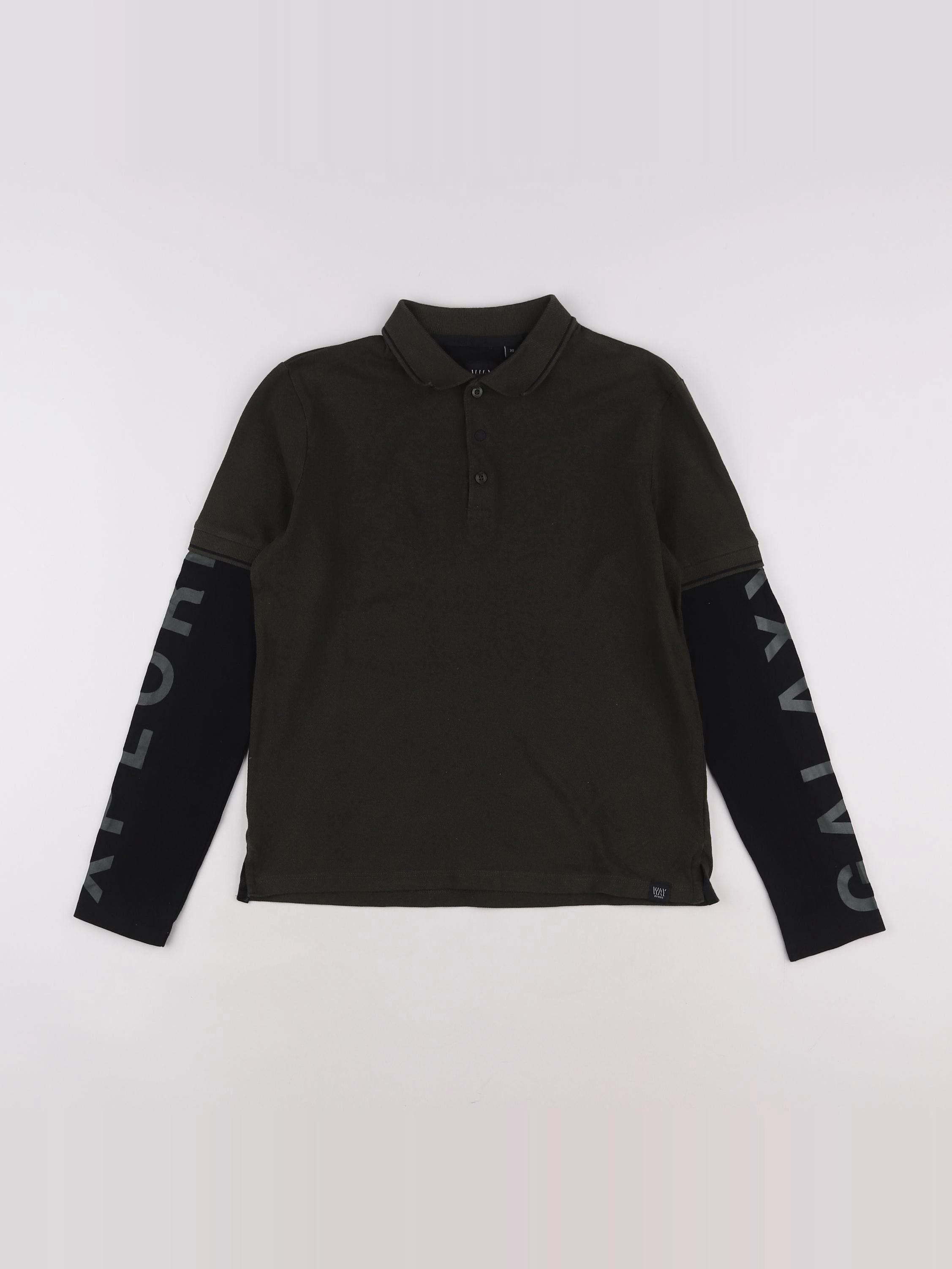 IKKS - polo vert, noir - 12 ans