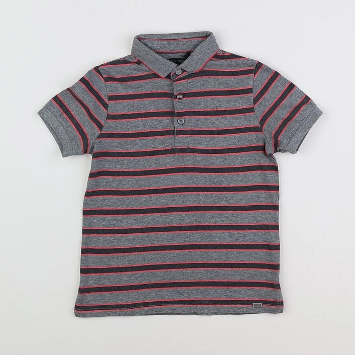 IKKS - polo gris, rouge - 5 ans