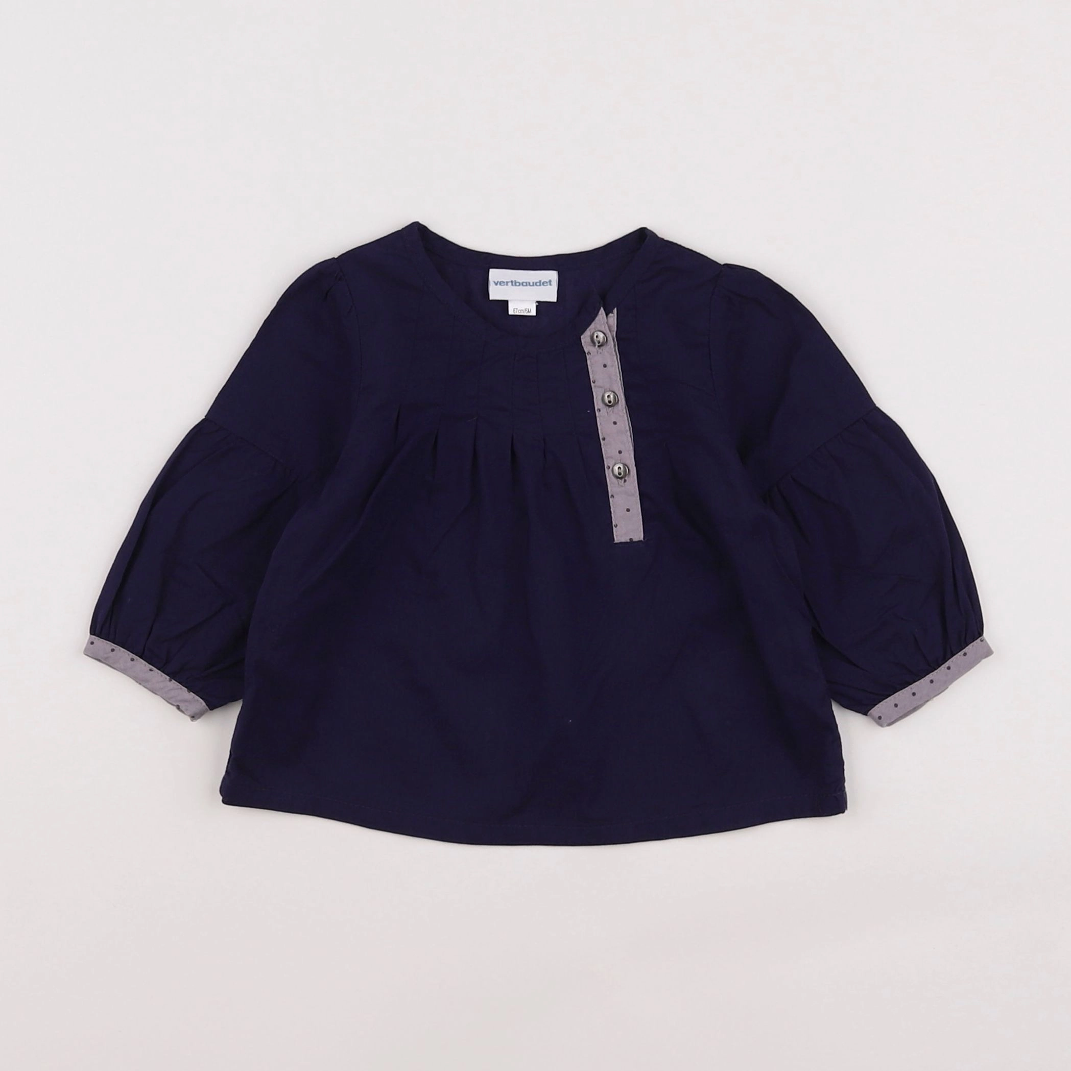 Vertbaudet - blouse bleu - 6 mois
