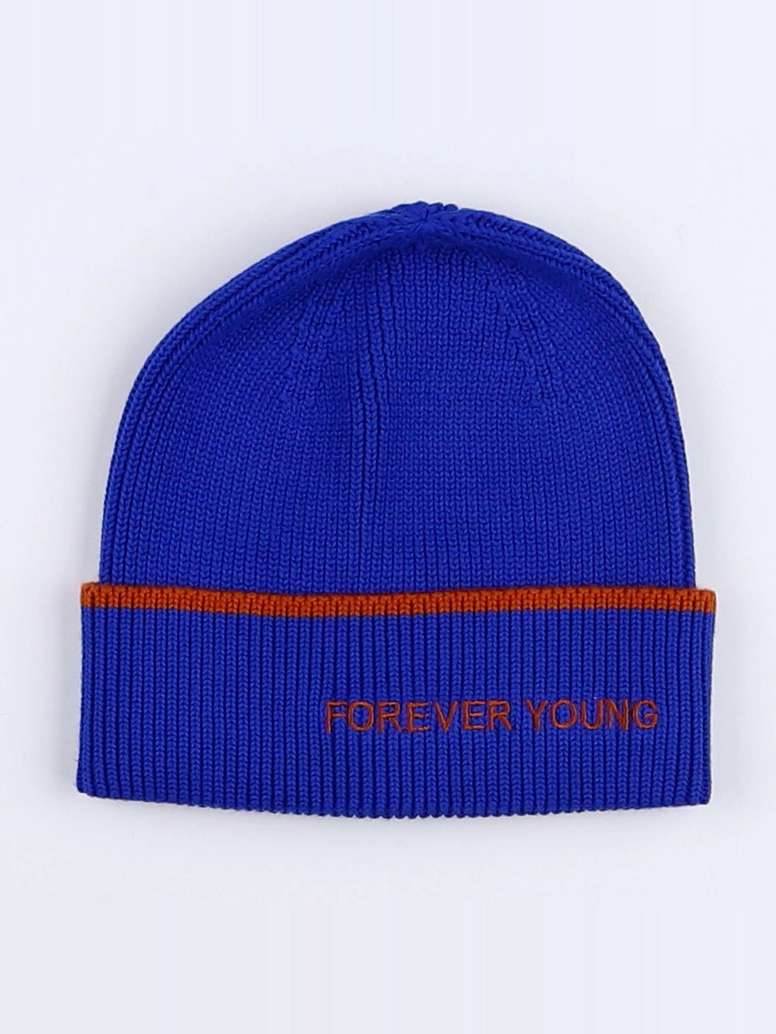 Chamaye - bonnet "FOREVER YOUNG" bleu. marron - 3/6 ans"