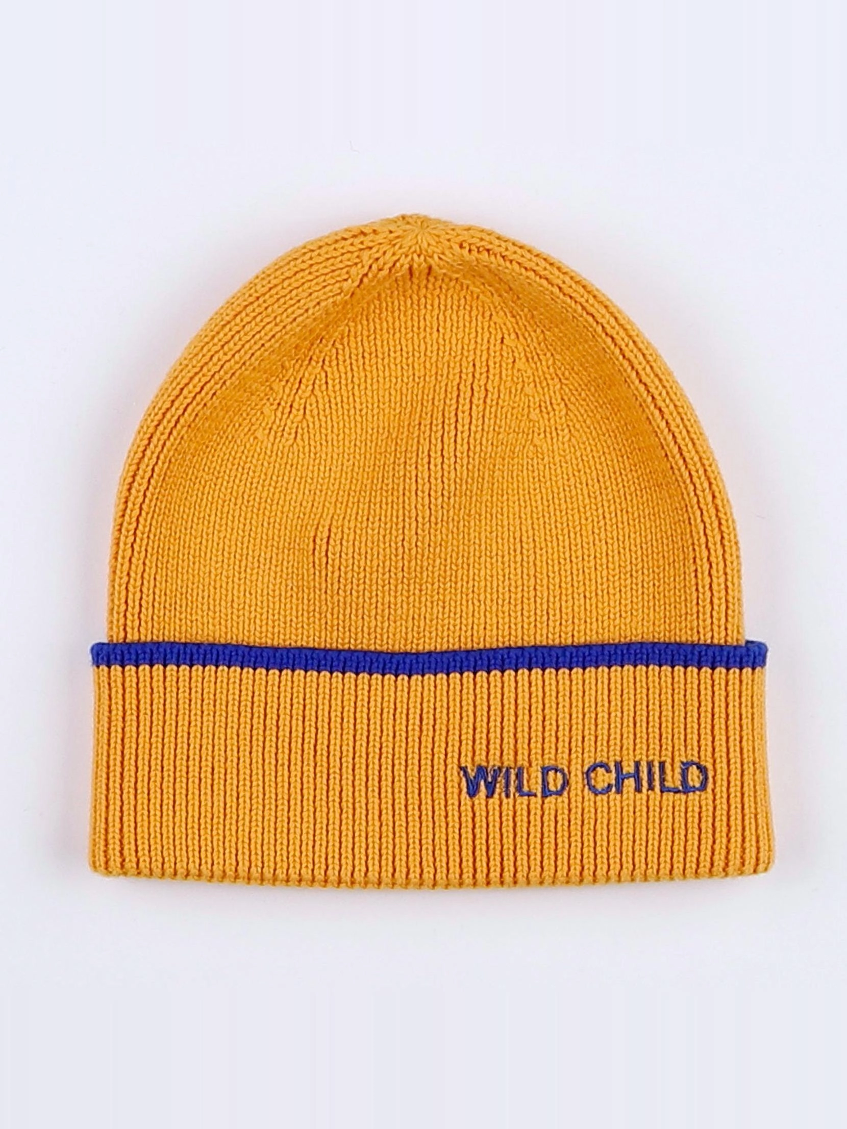 Chamaye - bonnet "WILD CHILD" jaune. bleu - 9 mois à 2 ans"